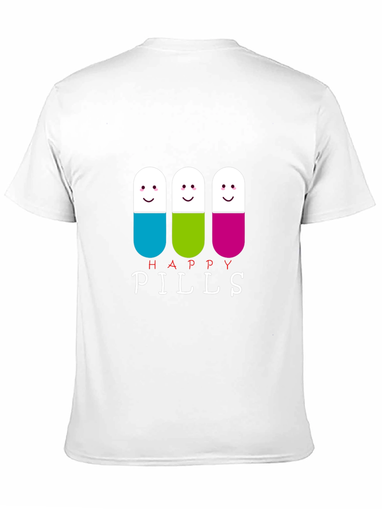 Happy Pills Graphic Tee - Black Cotton T-Shirt