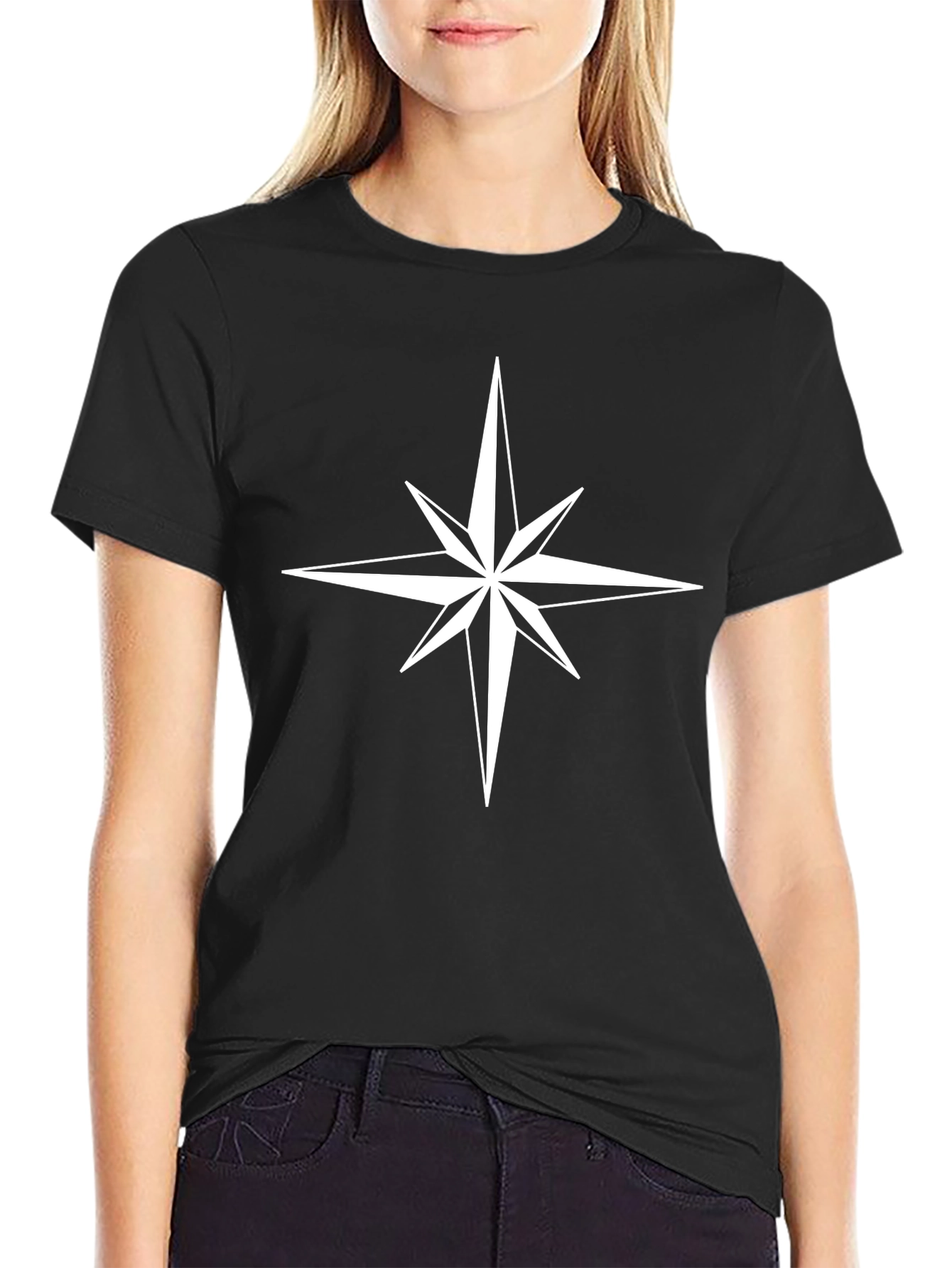 Compass Star Graphic Black T-Shirt