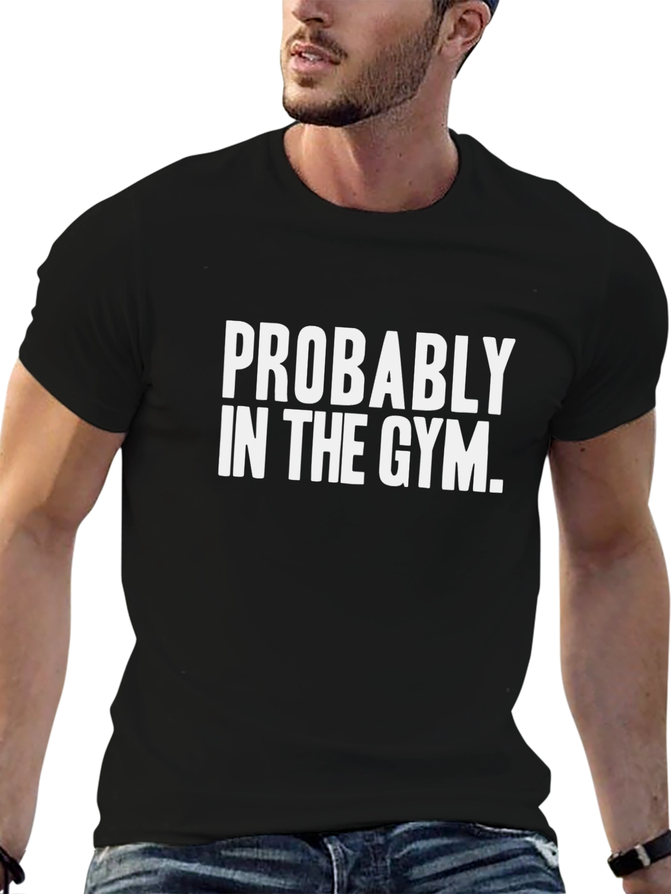 Probably In The Gym Black Graphic T-Shirt