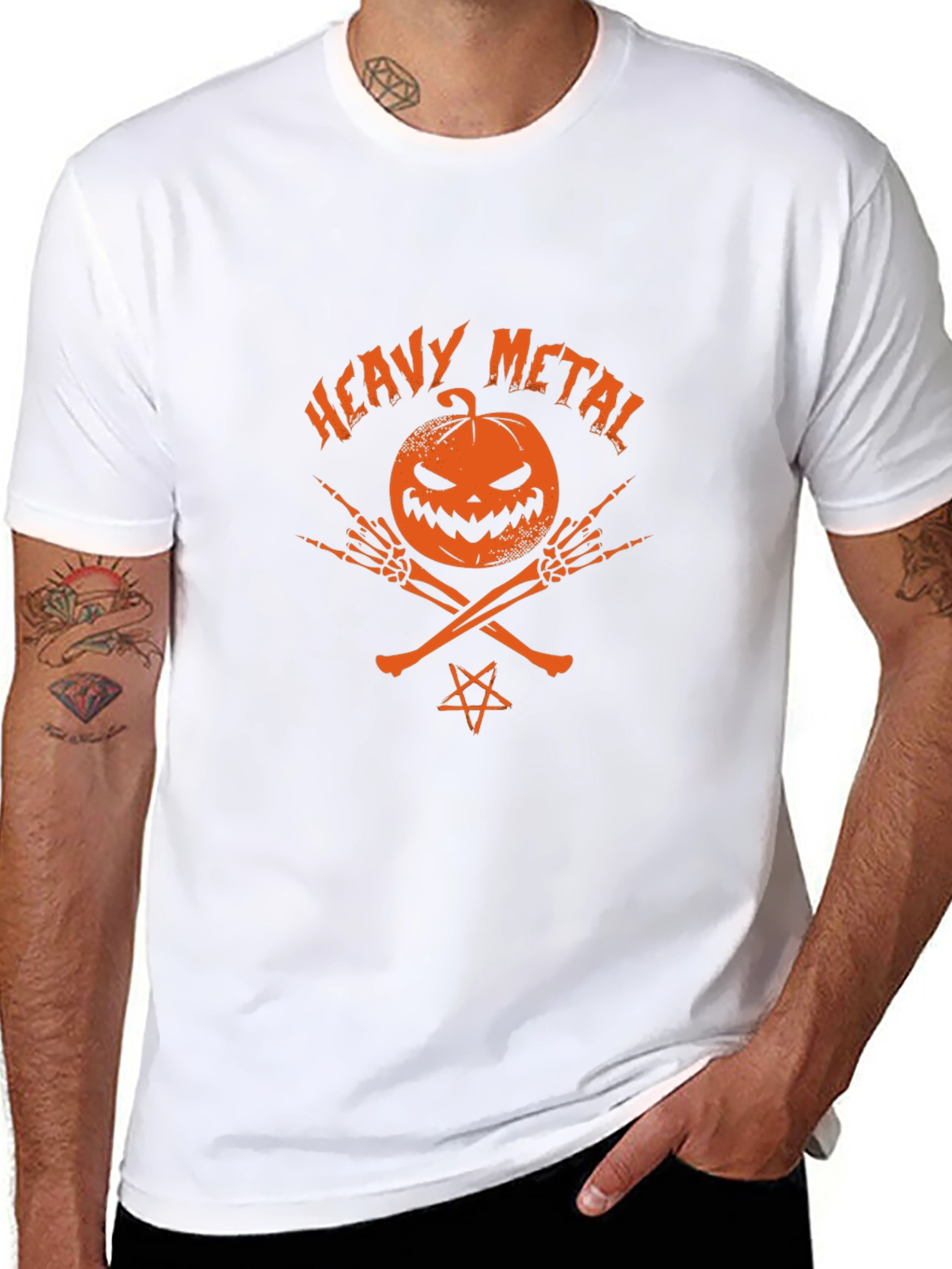 Heavy Metal Halloween Pumpkin T-Shirt