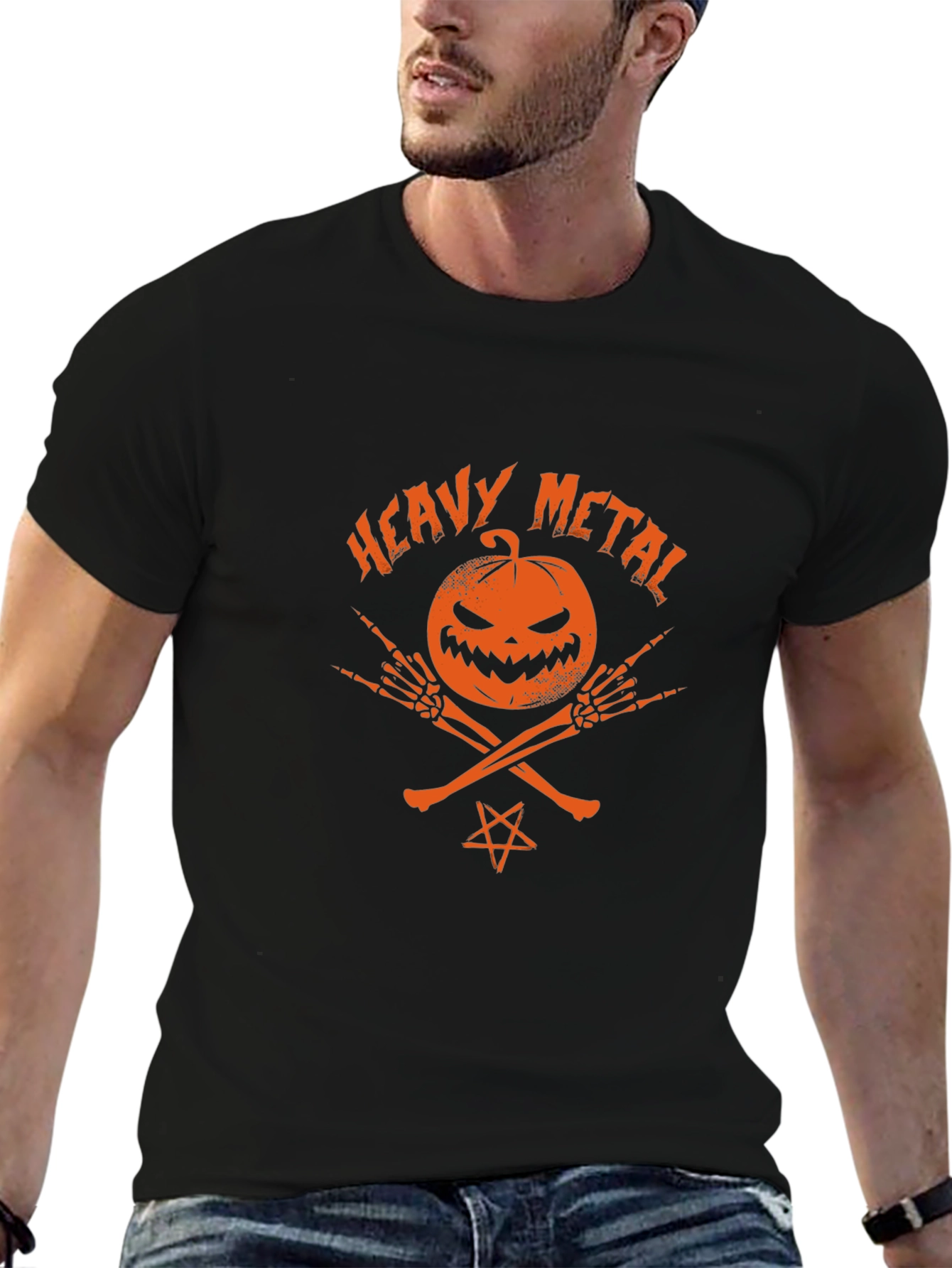 Heavy Metal Halloween Pumpkin T-Shirt