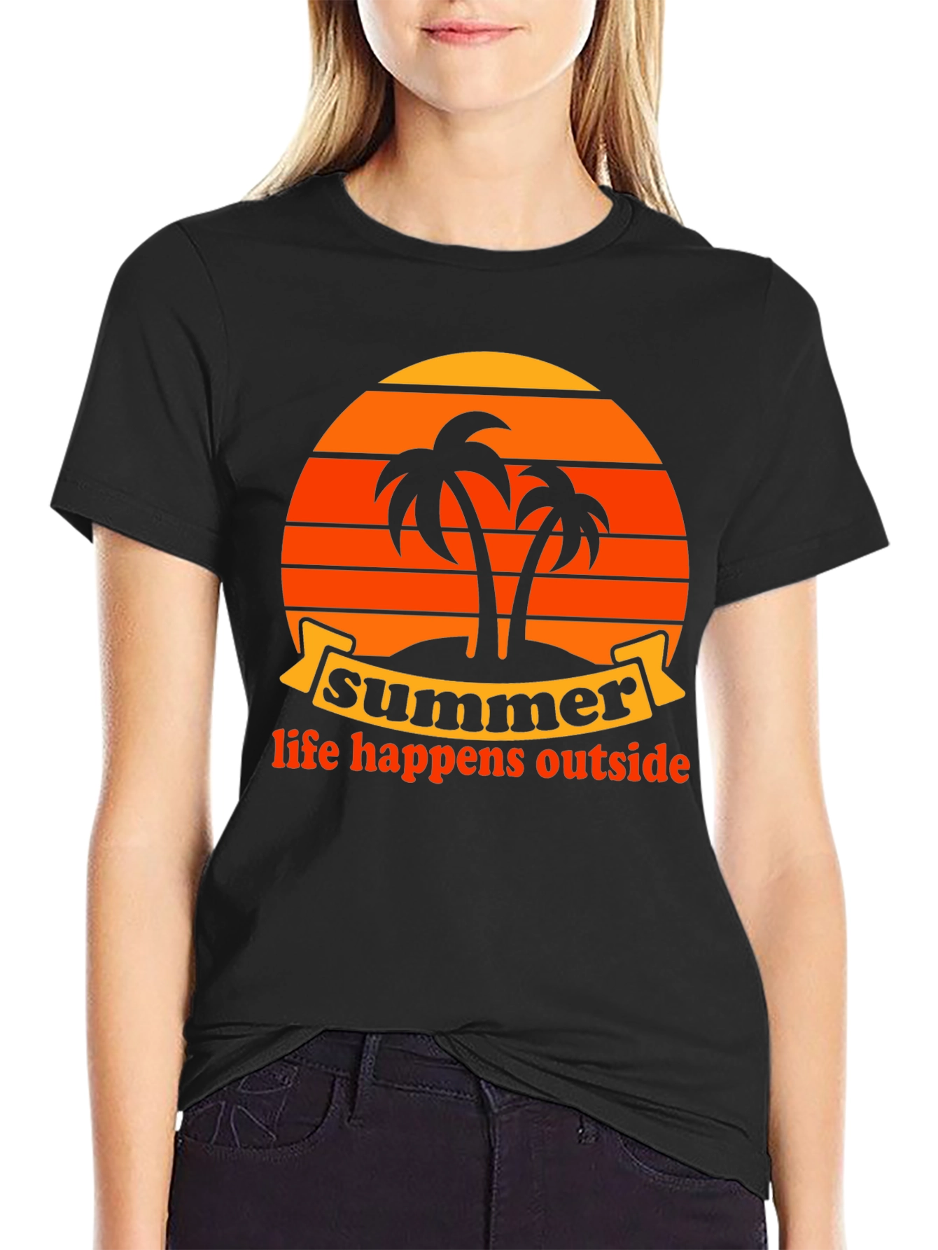 Summer Life Happens Outside Graphic Tee