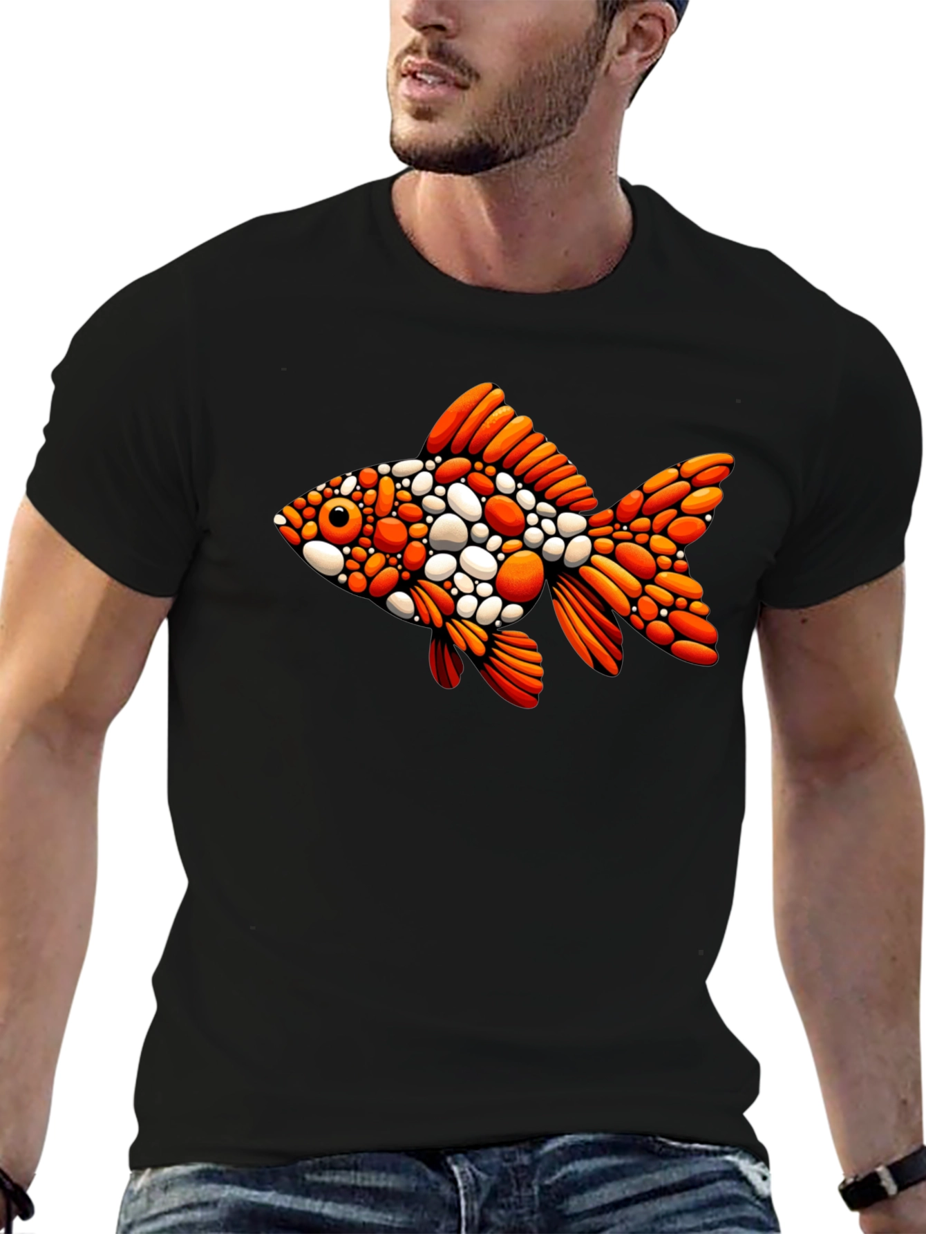 Goldfish Graphic Black T-Shirt