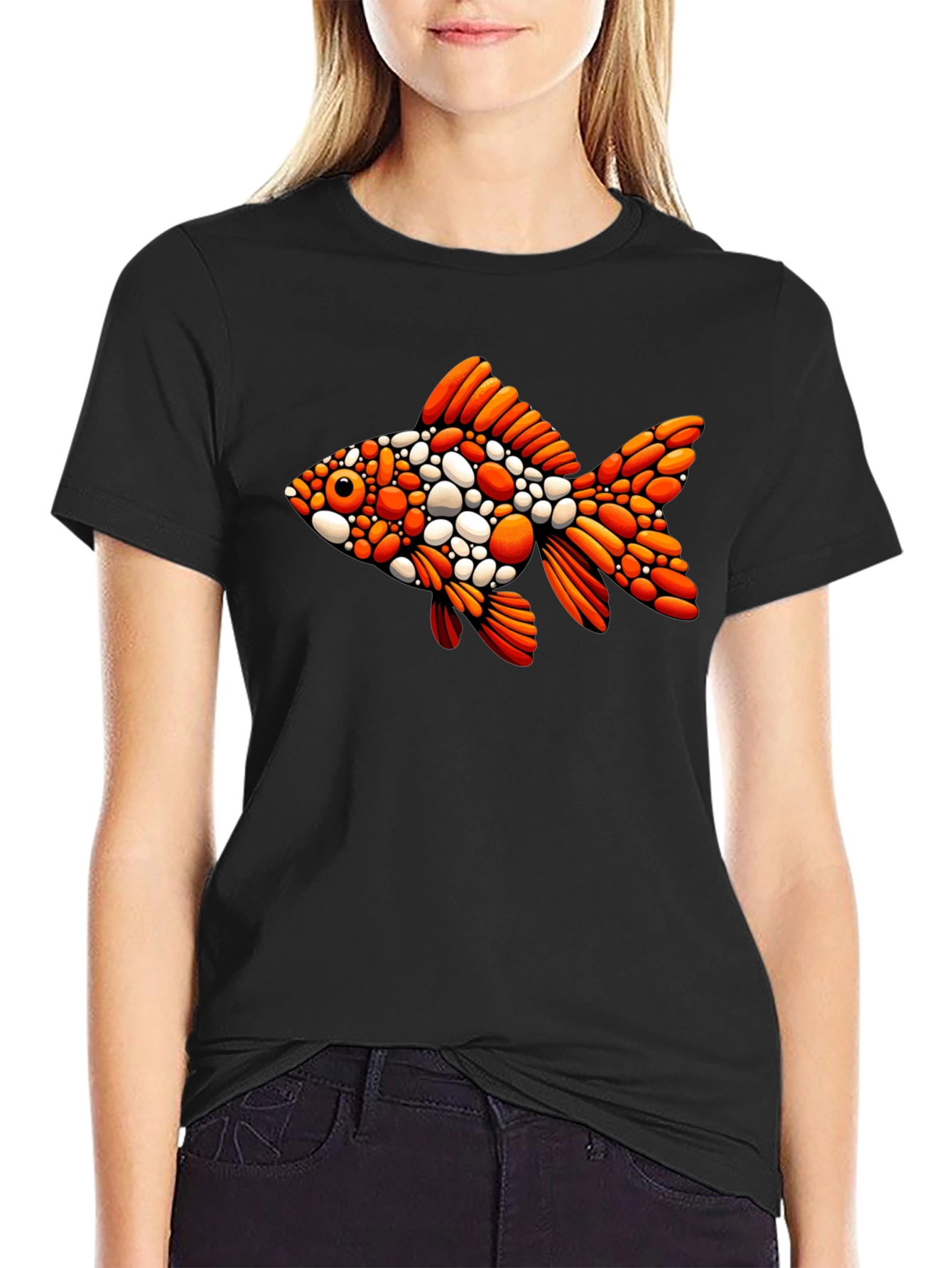 Goldfish Graphic Black T-Shirt
