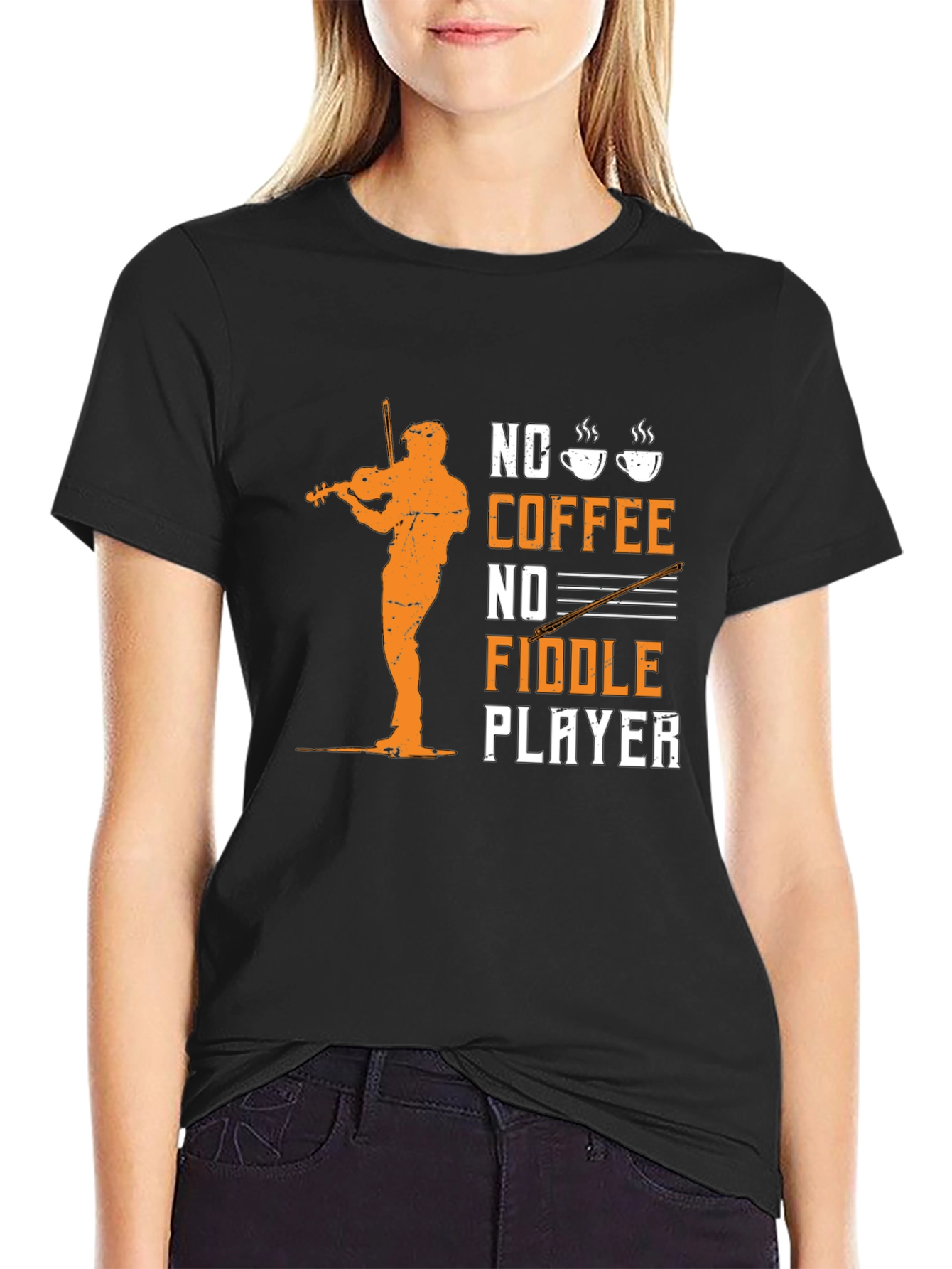 No Coffee No Fiddle Player T-Shirt