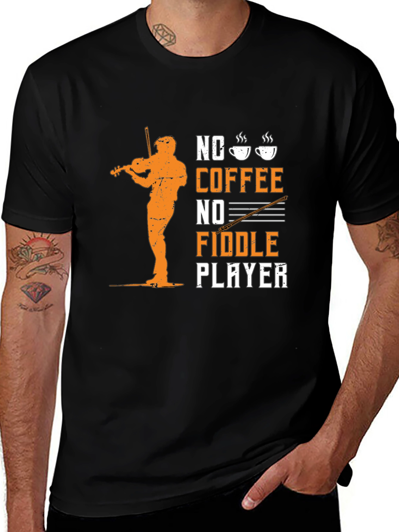 No Coffee No Fiddle Player T-Shirt