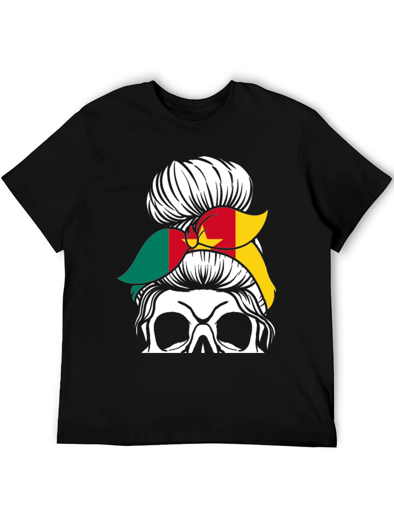 Cameroon Messy Bun Skull T-Shirt