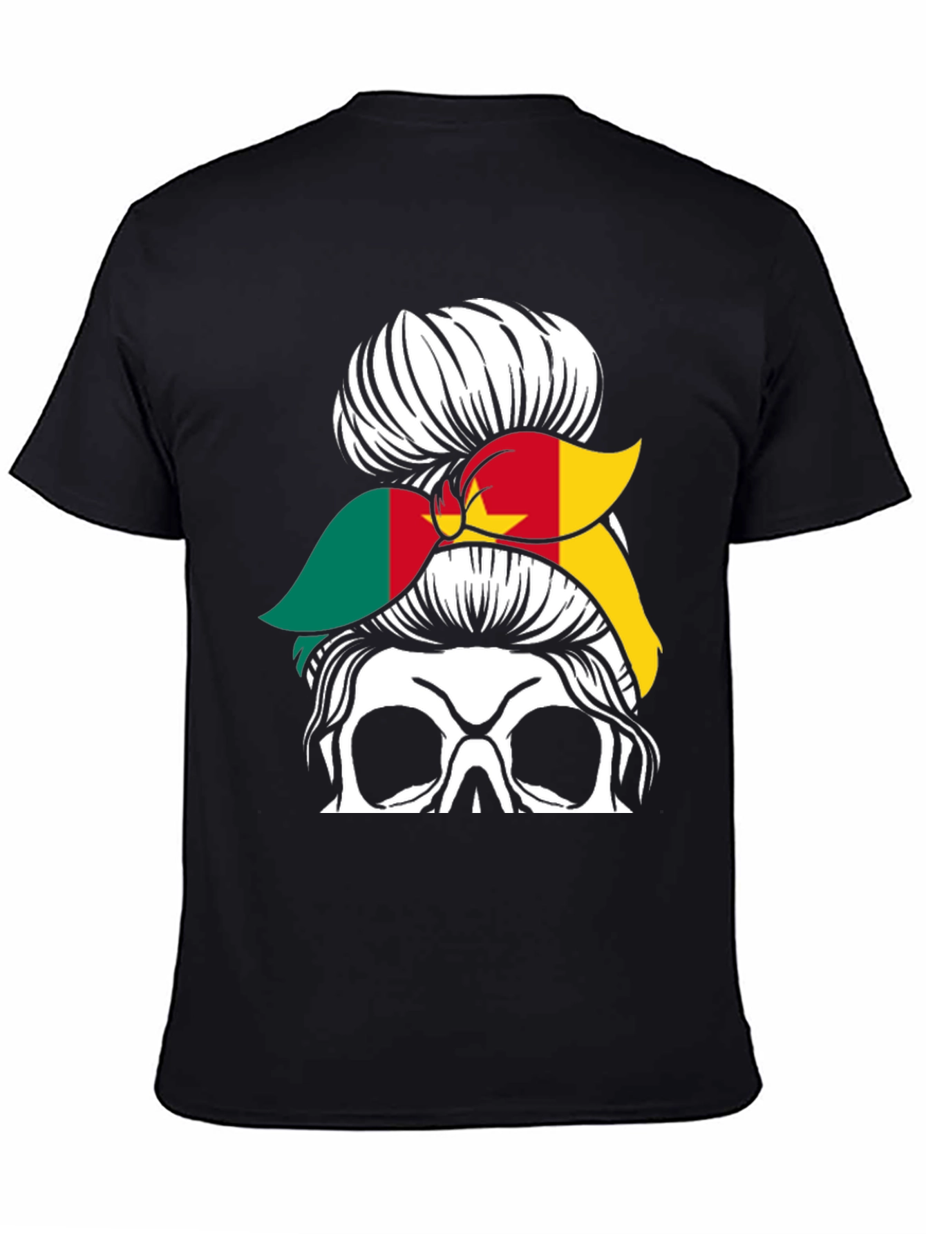Cameroon Messy Bun Skull T-Shirt