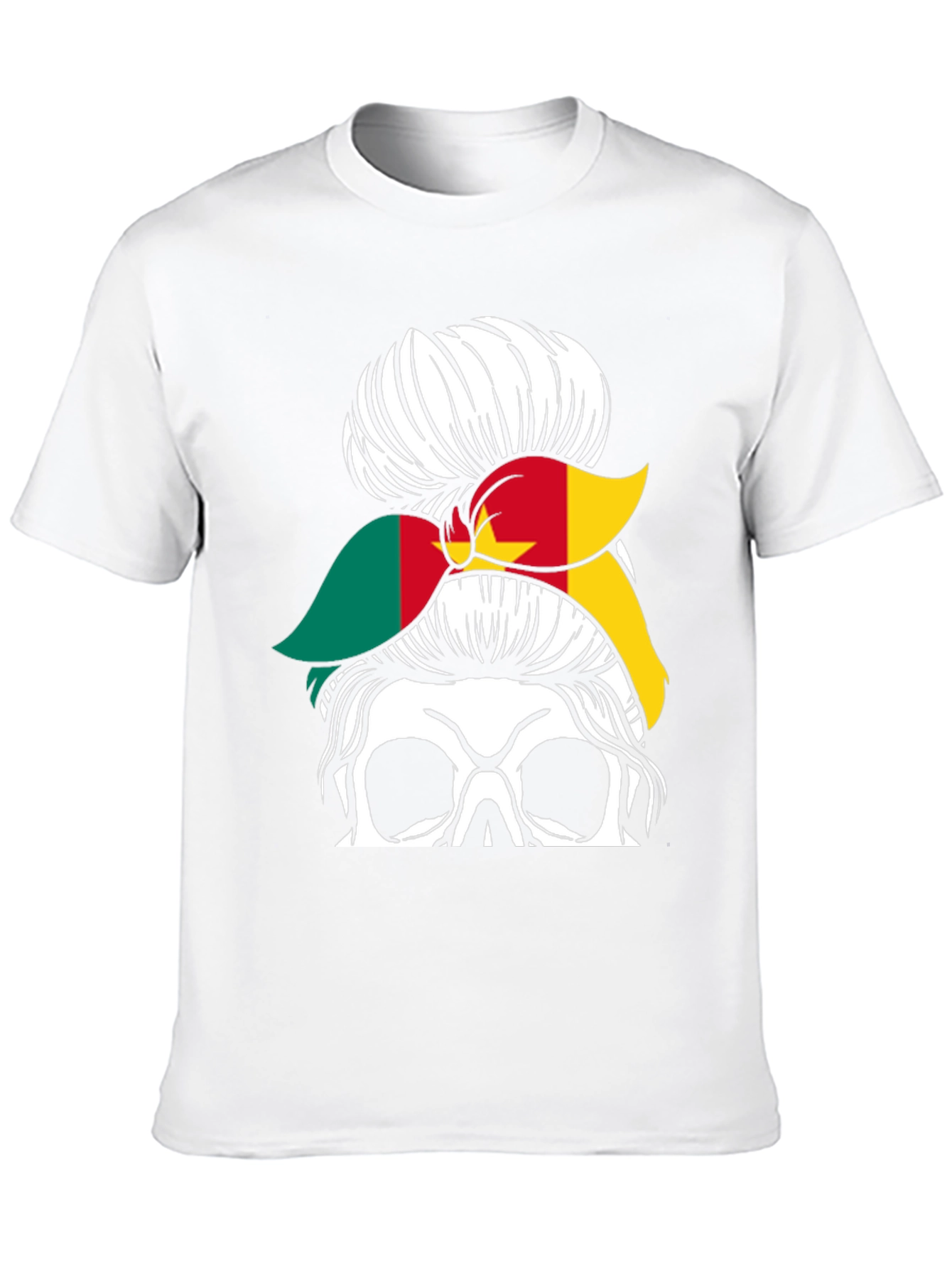 Cameroon Messy Bun Skull T-Shirt