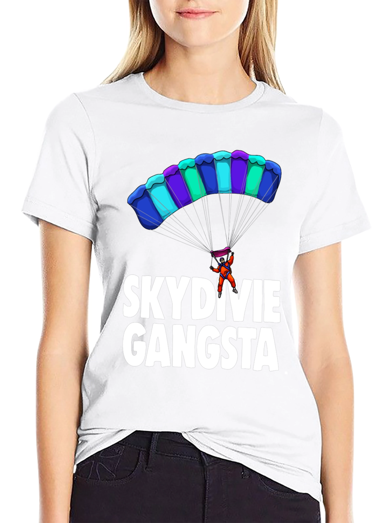 Skydiving Gangsta Graphic T-Shirt