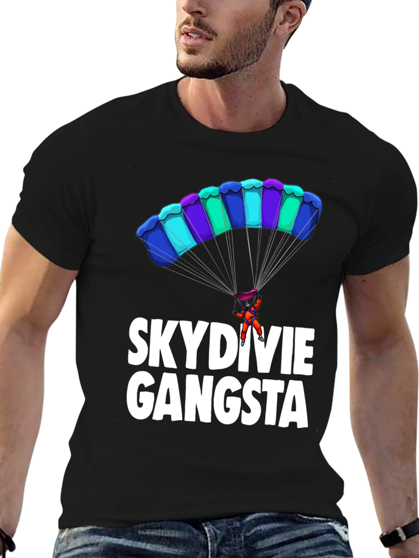 Skydiving Gangsta Graphic T-Shirt