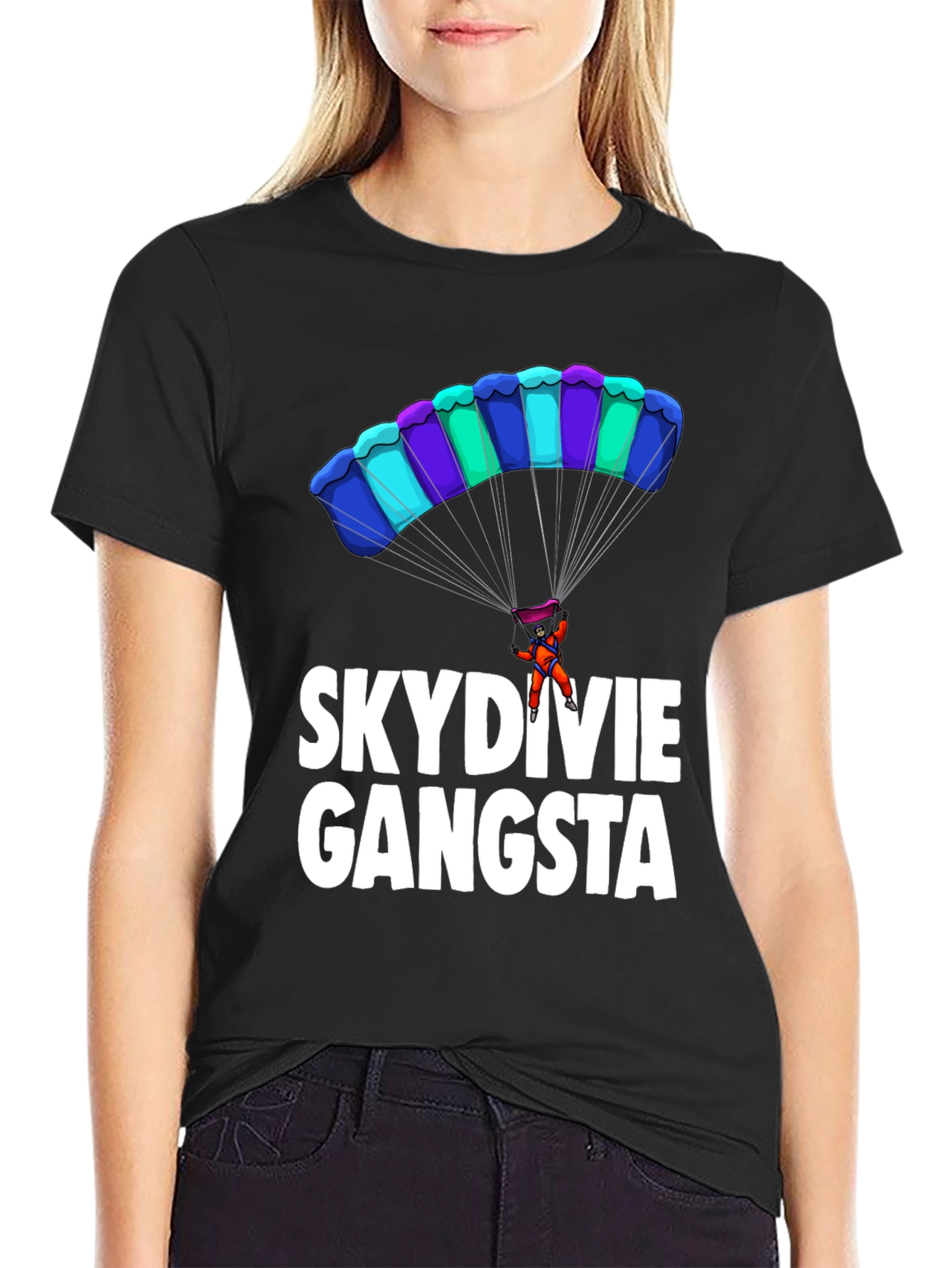 Skydiving Gangsta Graphic T-Shirt