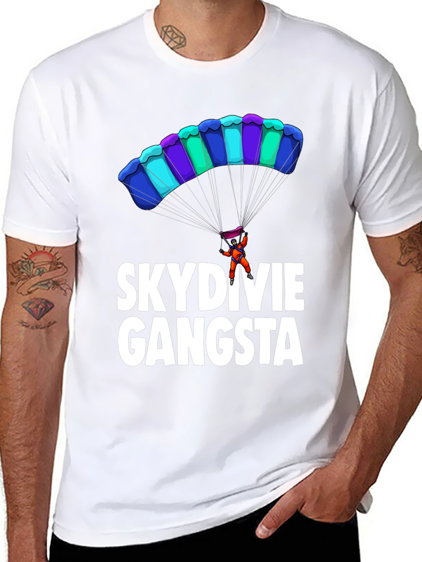 Skydiving Gangsta Graphic T-Shirt