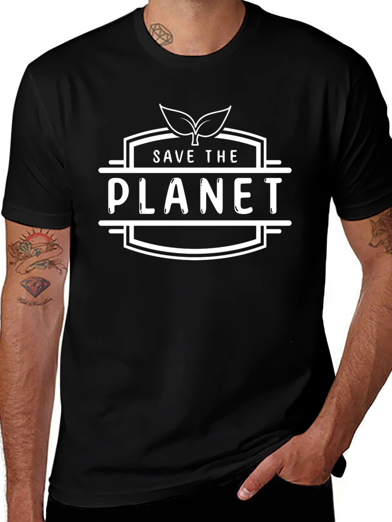 Save the Planet Graphic T-Shirt - Black