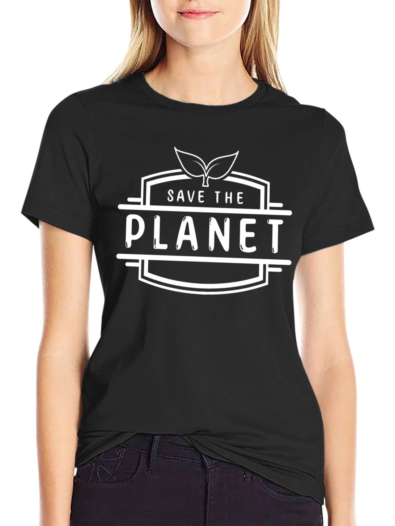 Save the Planet Graphic T-Shirt - Black
