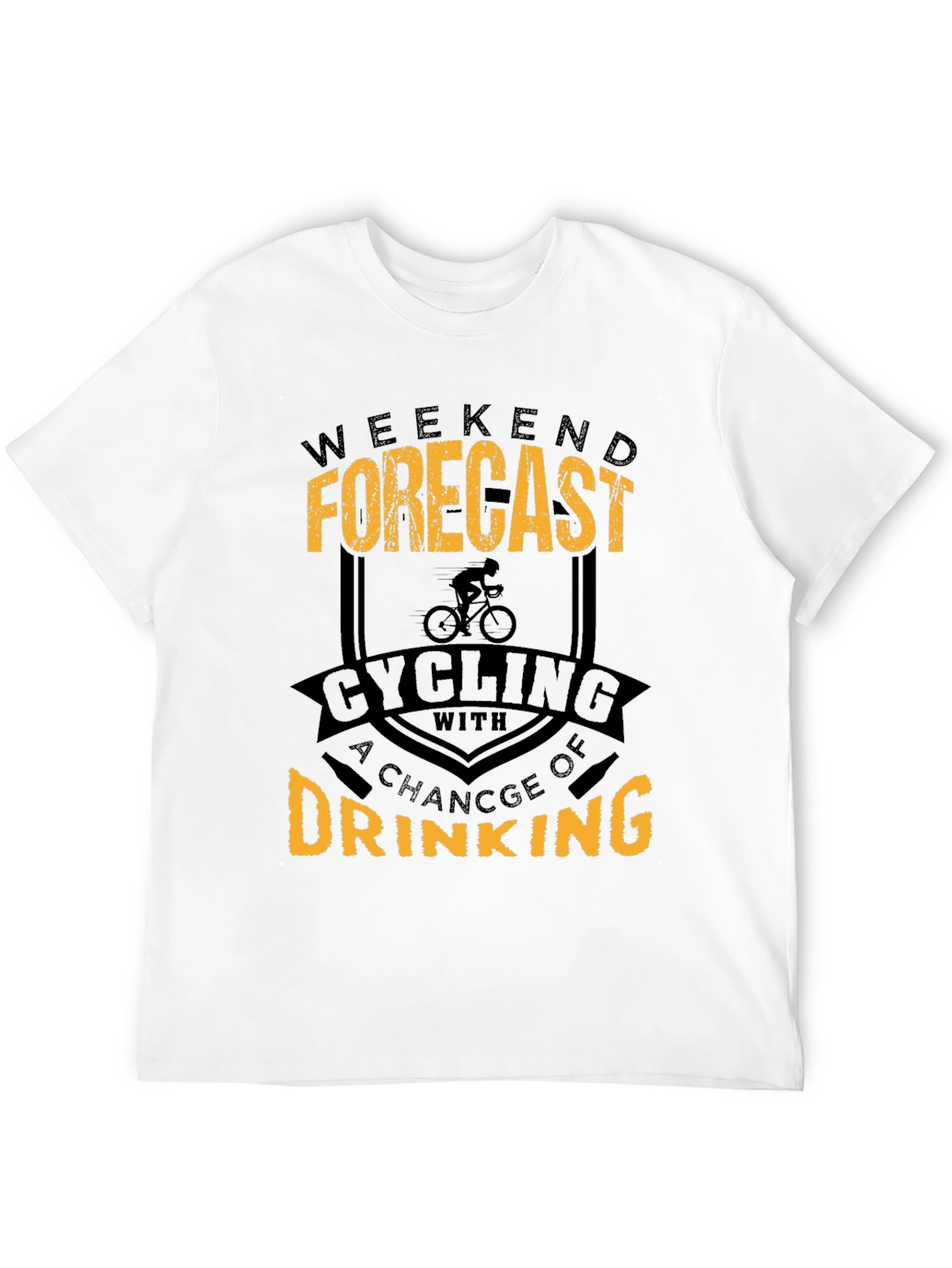Weekend Forecast Cycling and Drinking Graphic T-Shirt