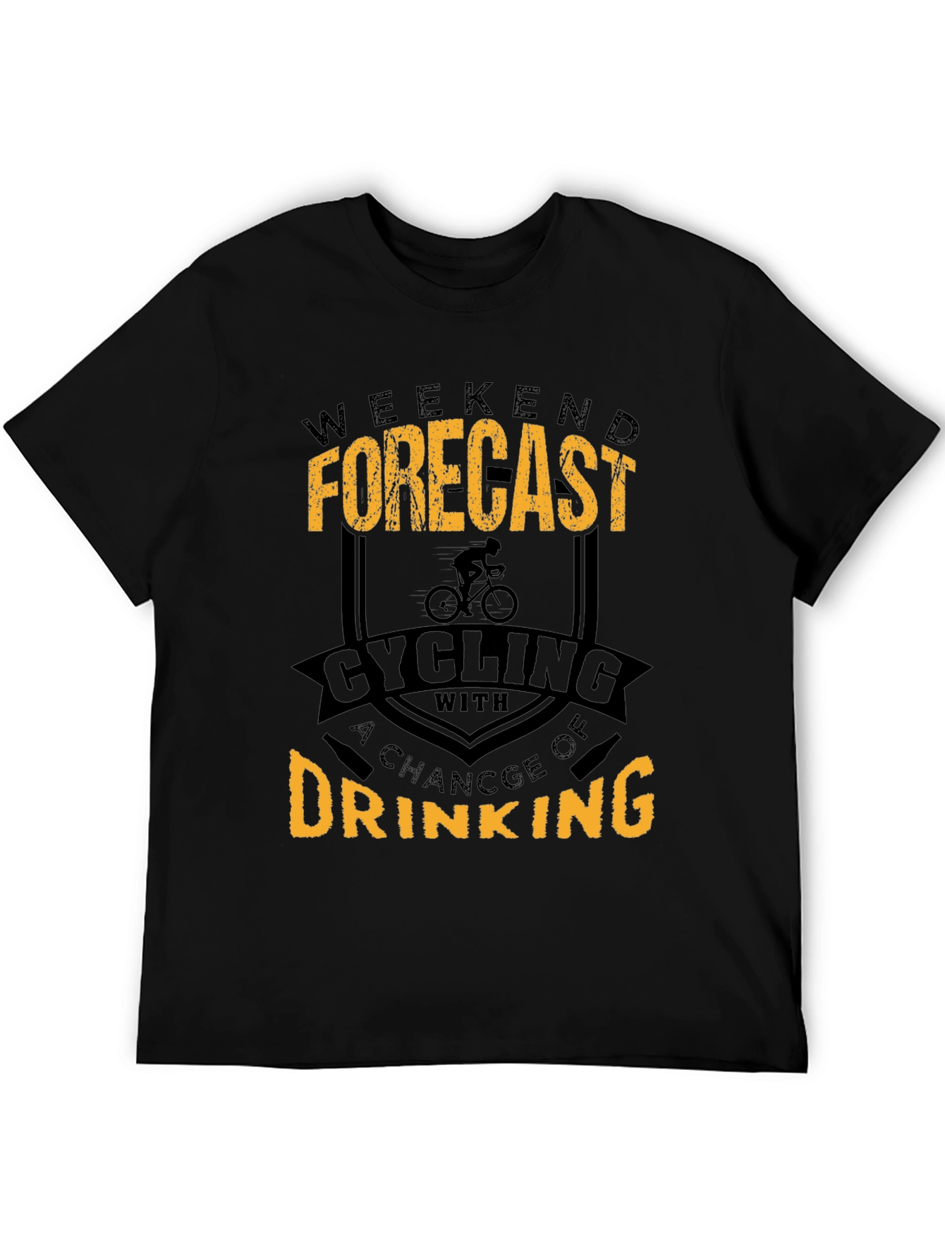 Weekend Forecast Cycling and Drinking Graphic T-Shirt