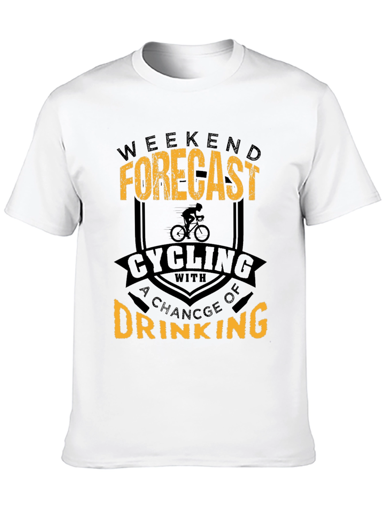 Weekend Forecast Cycling and Drinking Graphic T-Shirt