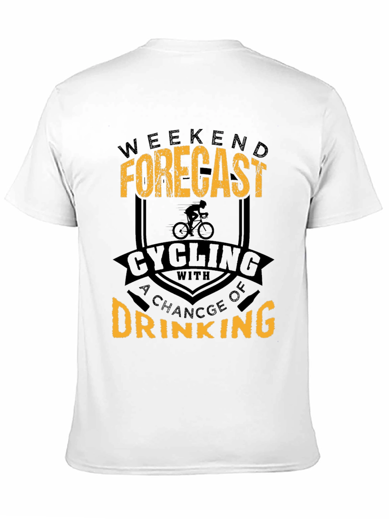 Weekend Forecast Cycling and Drinking Graphic T-Shirt