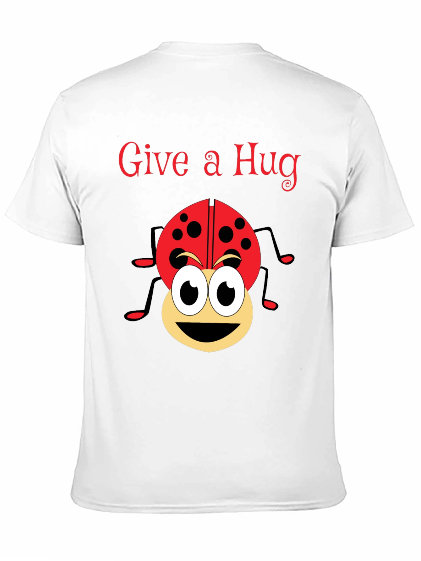 Give a Hug Ladybug Graphic Tee - Black
