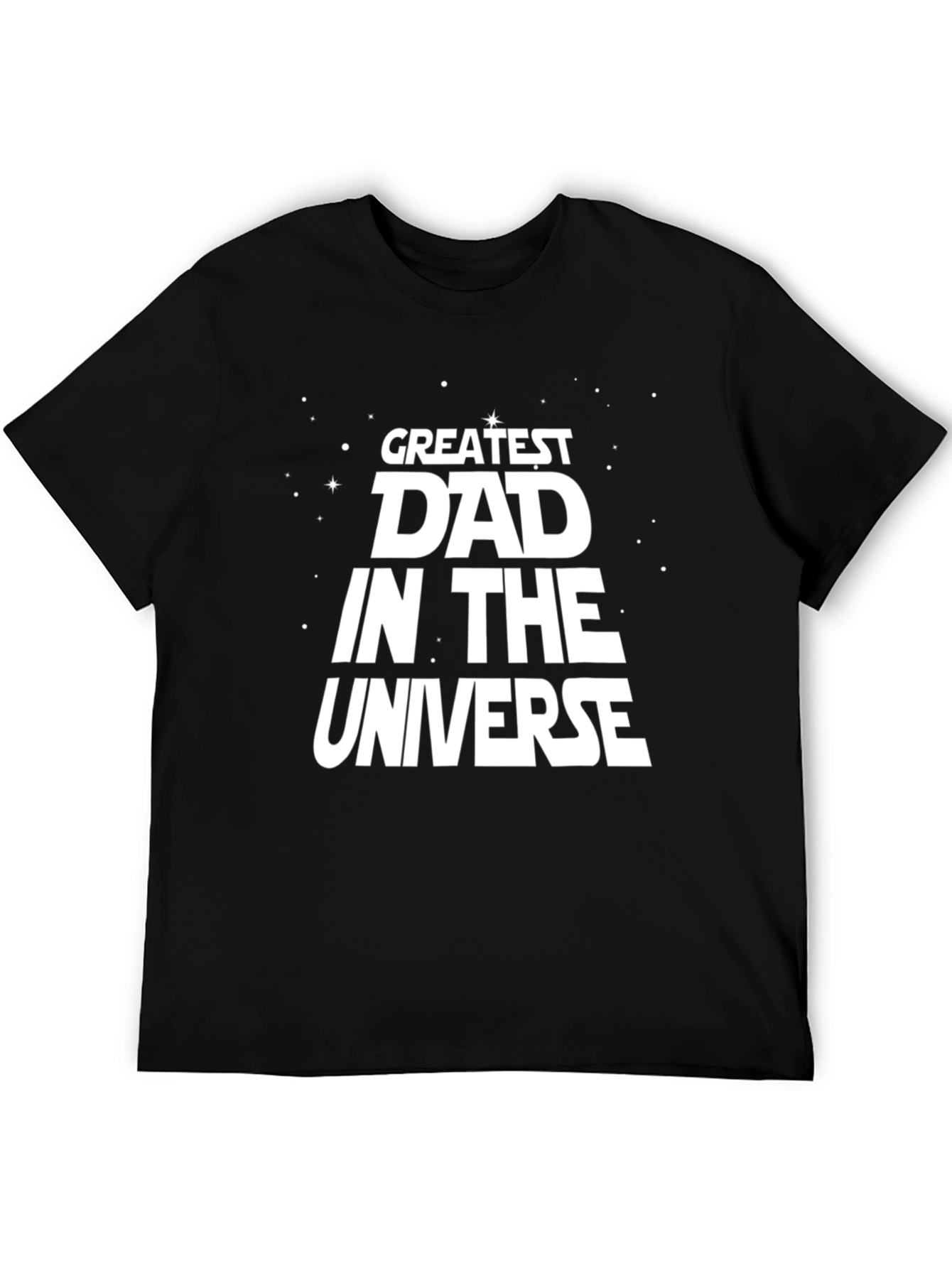 Greatest Dad in the Universe Black Graphic T-Shirt