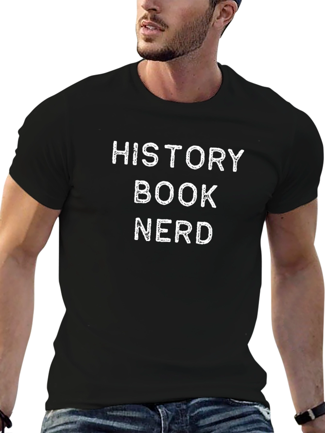 History Book Nerd Graphic T-Shirt - Black