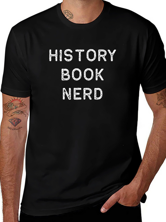 History Book Nerd Graphic T-Shirt - Black