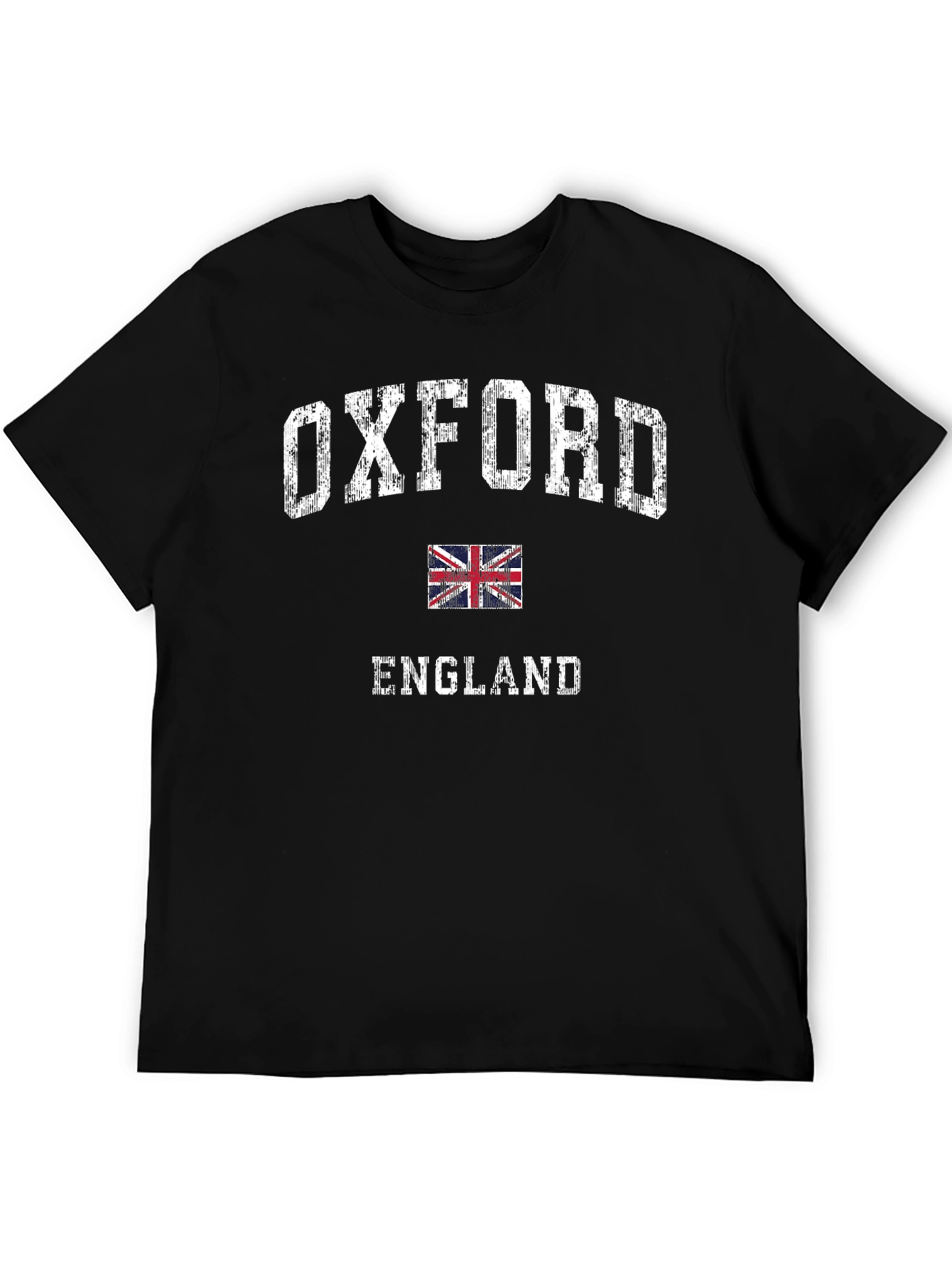Oxford England UK Flag Mens Black T-Shirt