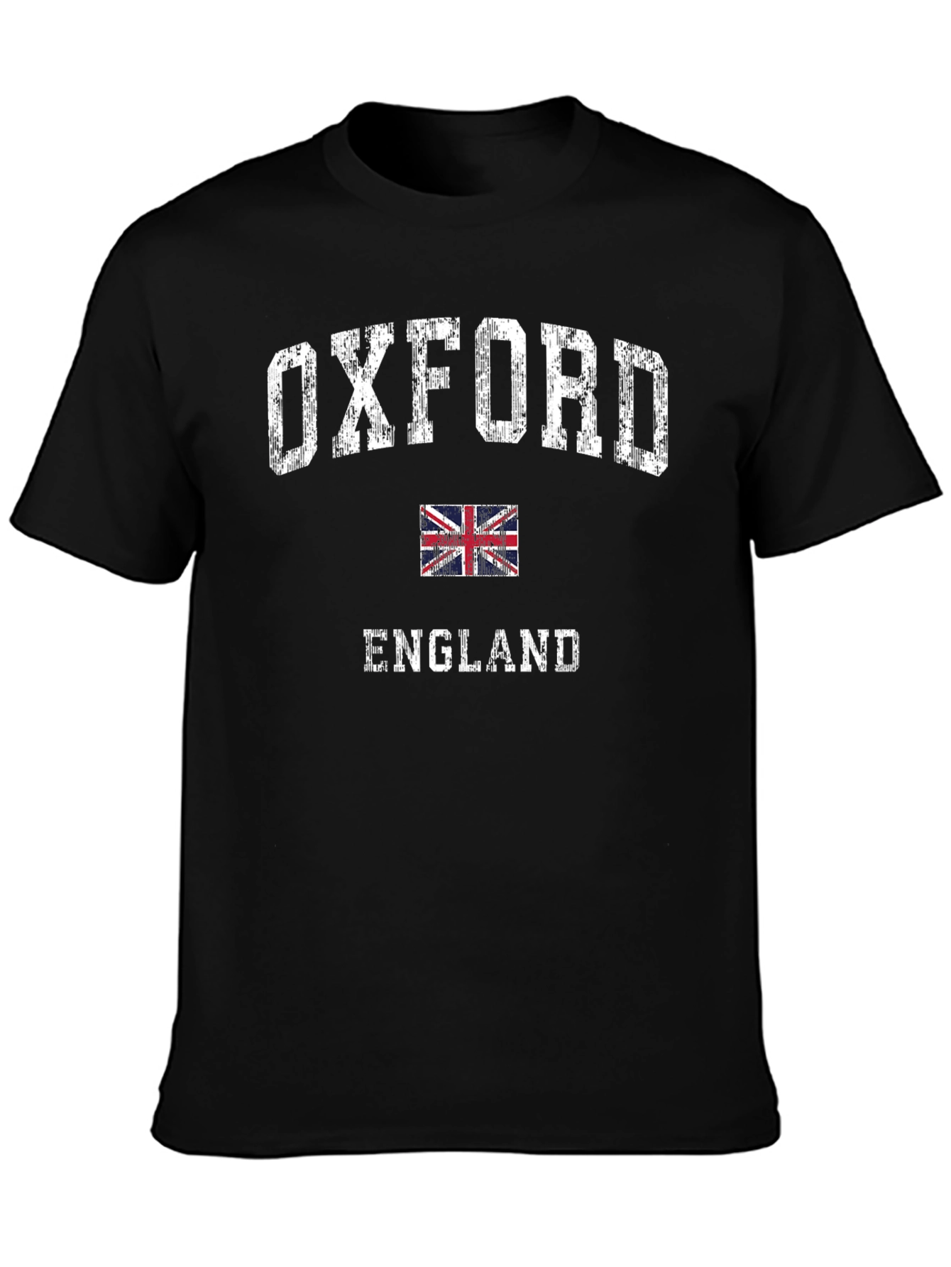 Oxford England UK Flag Mens Black T-Shirt