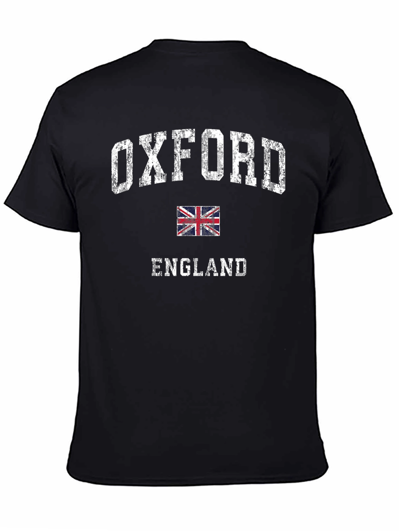 Oxford England UK Flag Mens Black T-Shirt