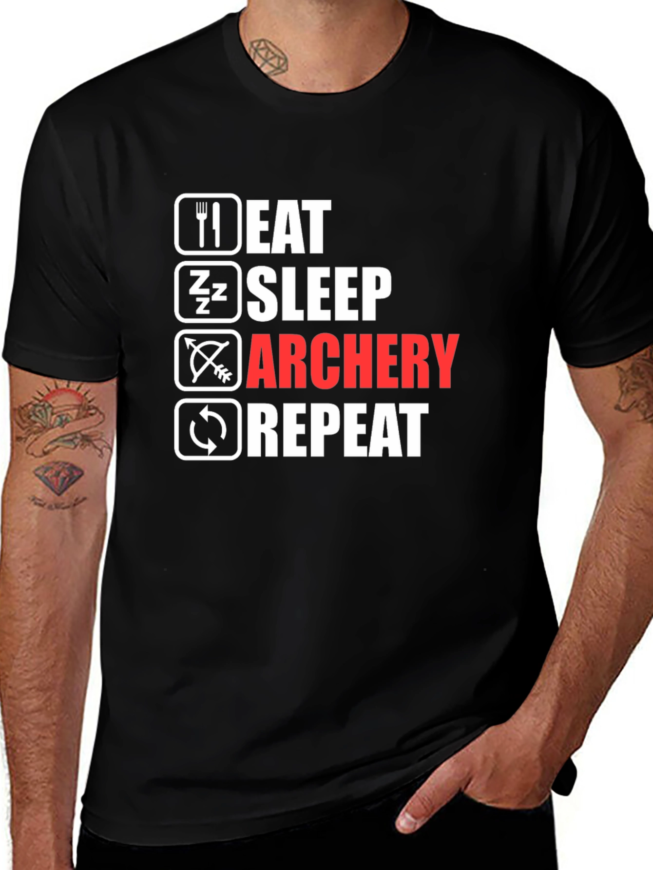 Eat Sleep Archery Repeat Graphic Tee