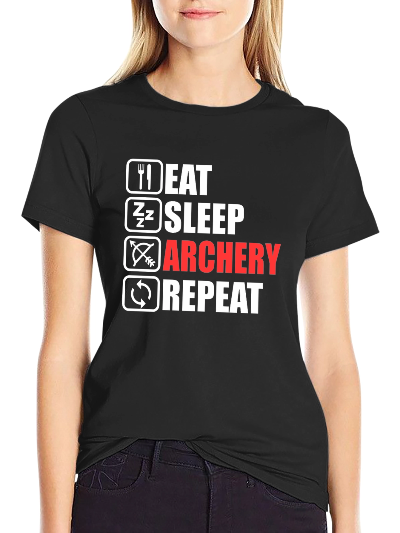 Eat Sleep Archery Repeat Graphic Tee