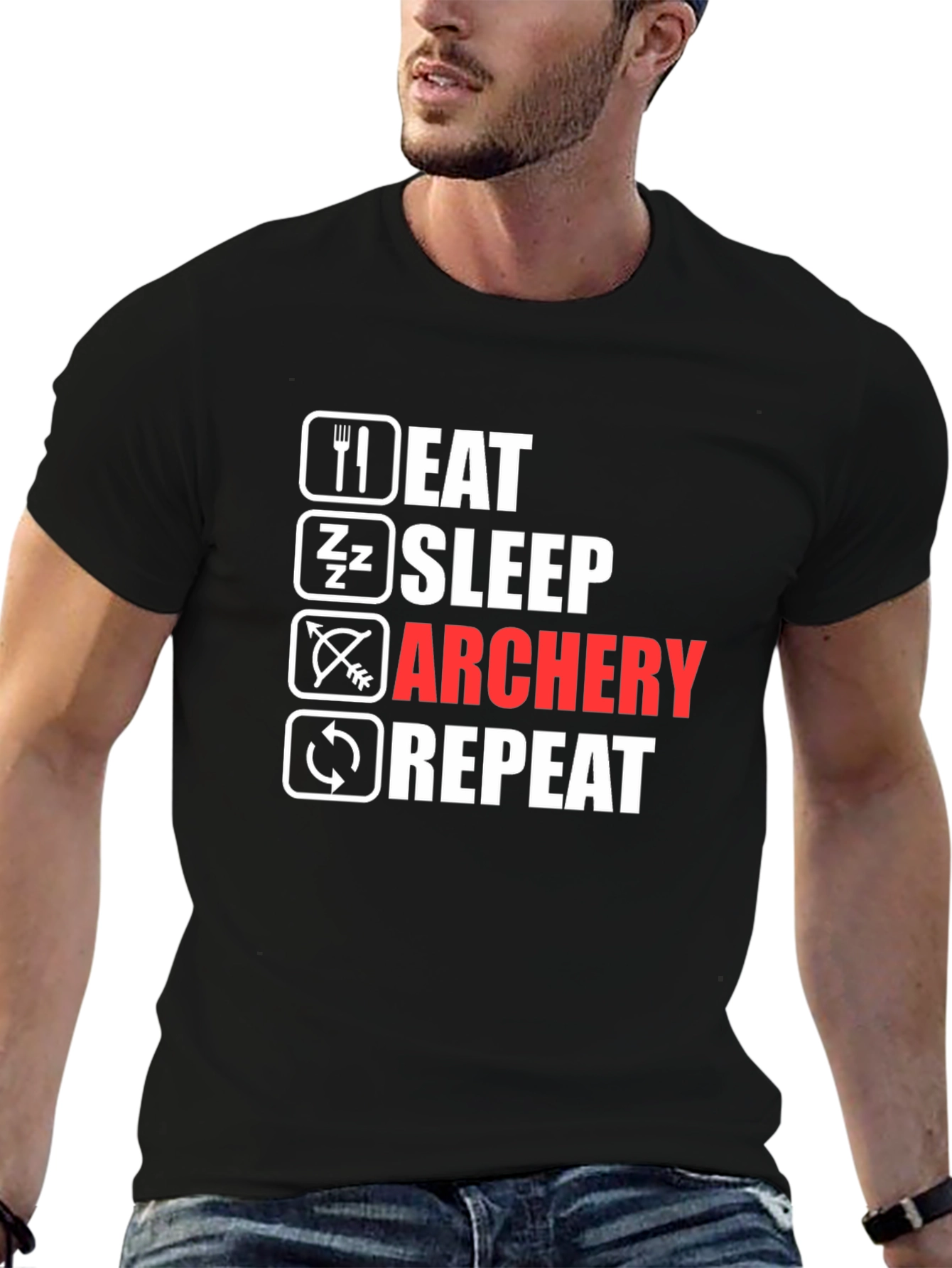 Eat Sleep Archery Repeat Graphic Tee