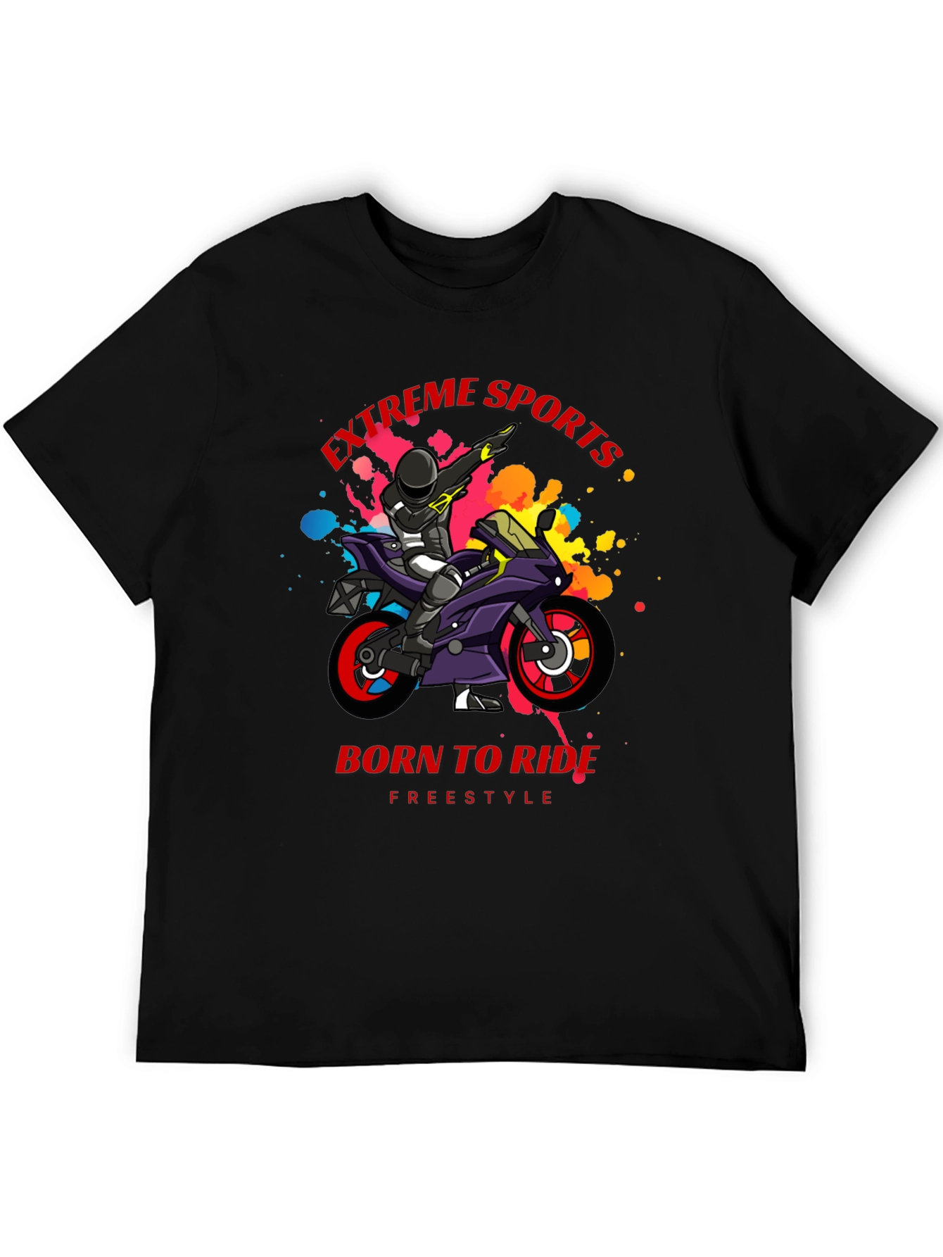 Extreme Sports Motorcycle Rider Graphic T-Shirt