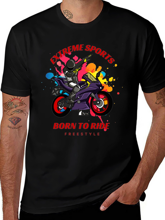 Extreme Sports Motorcycle Rider Graphic T-Shirt