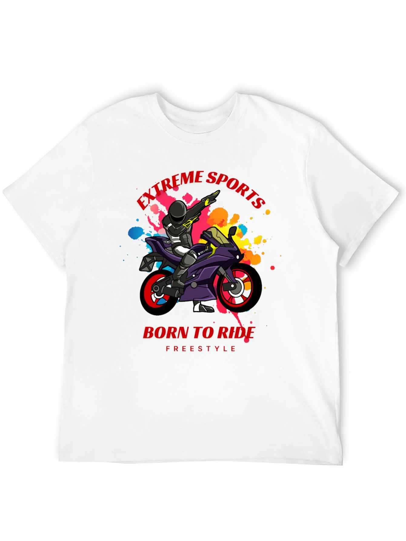 Extreme Sports Motorcycle Rider Graphic T-Shirt
