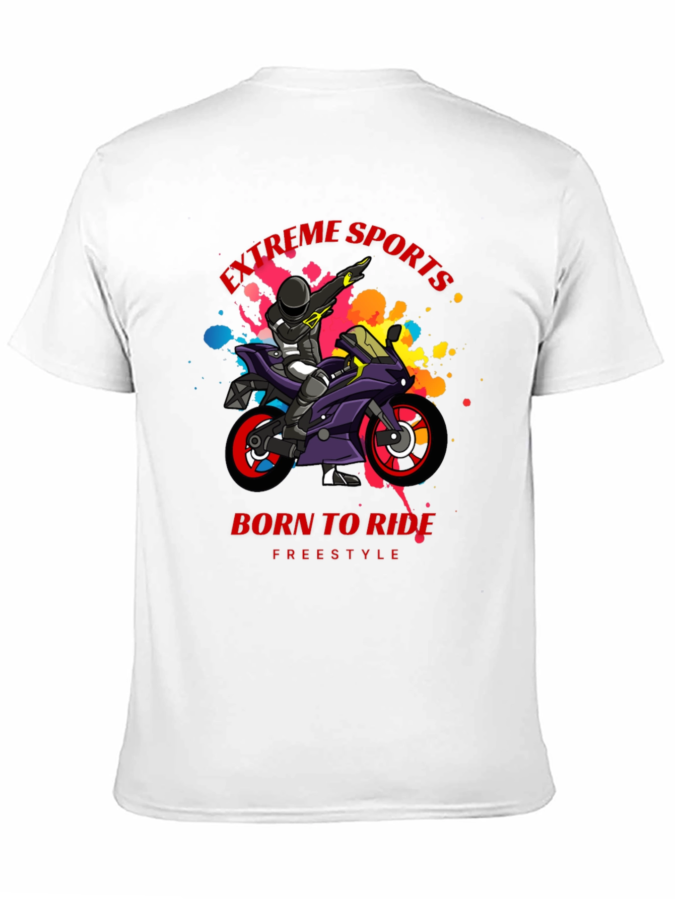 Extreme Sports Motorcycle Rider Graphic T-Shirt