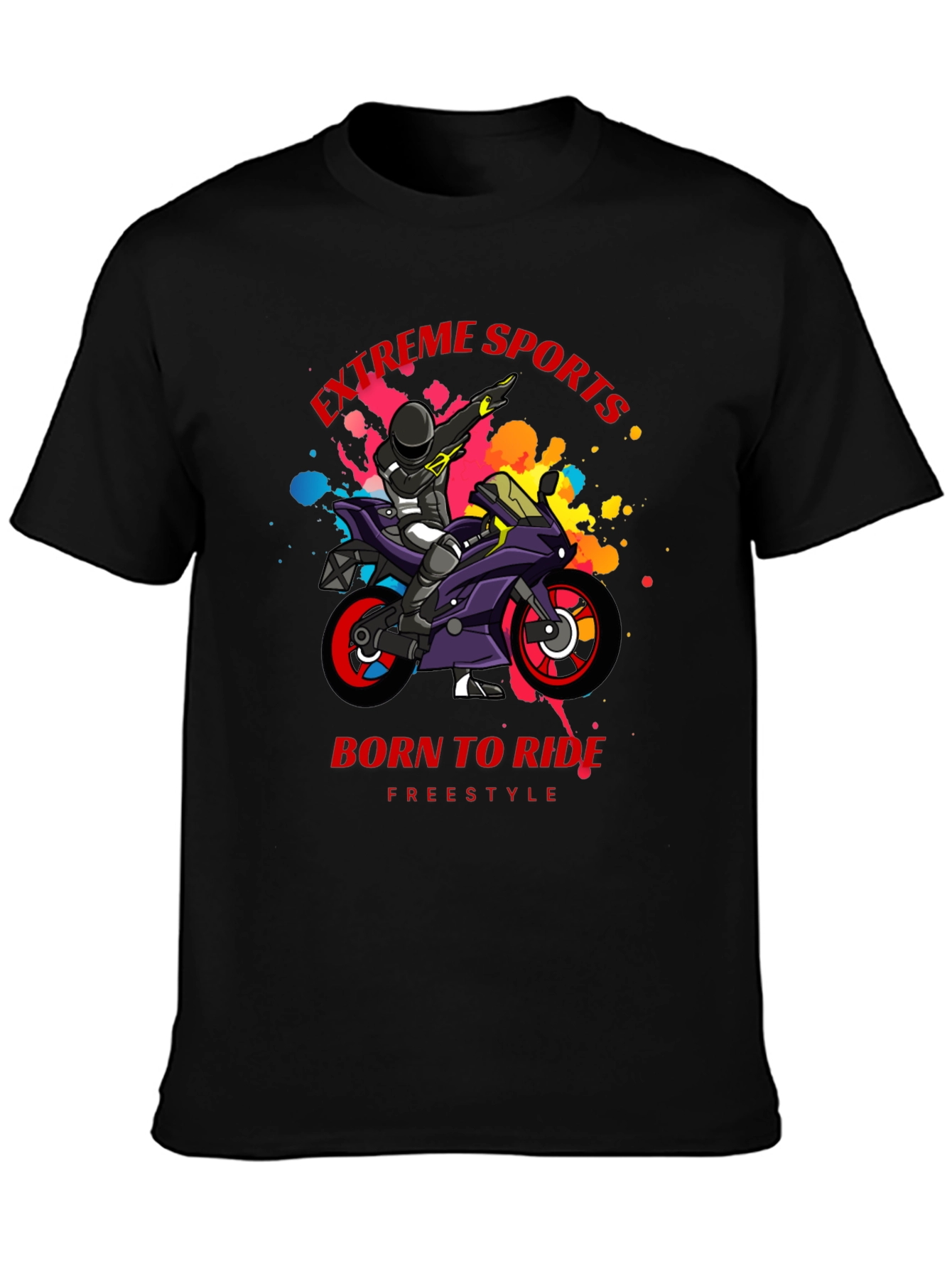 Extreme Sports Motorcycle Rider Graphic T-Shirt