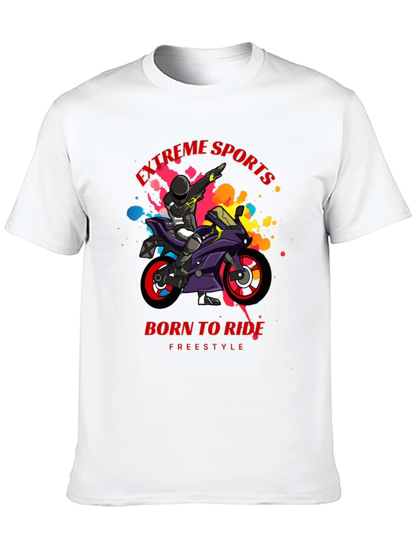 Extreme Sports Motorcycle Rider Graphic T-Shirt