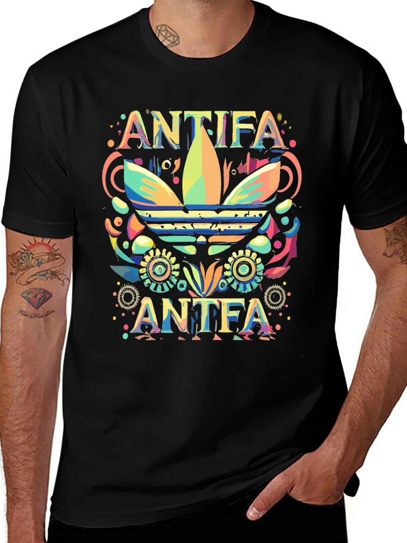 Antifa Adidas Inspired Graphic Tee - Unisex