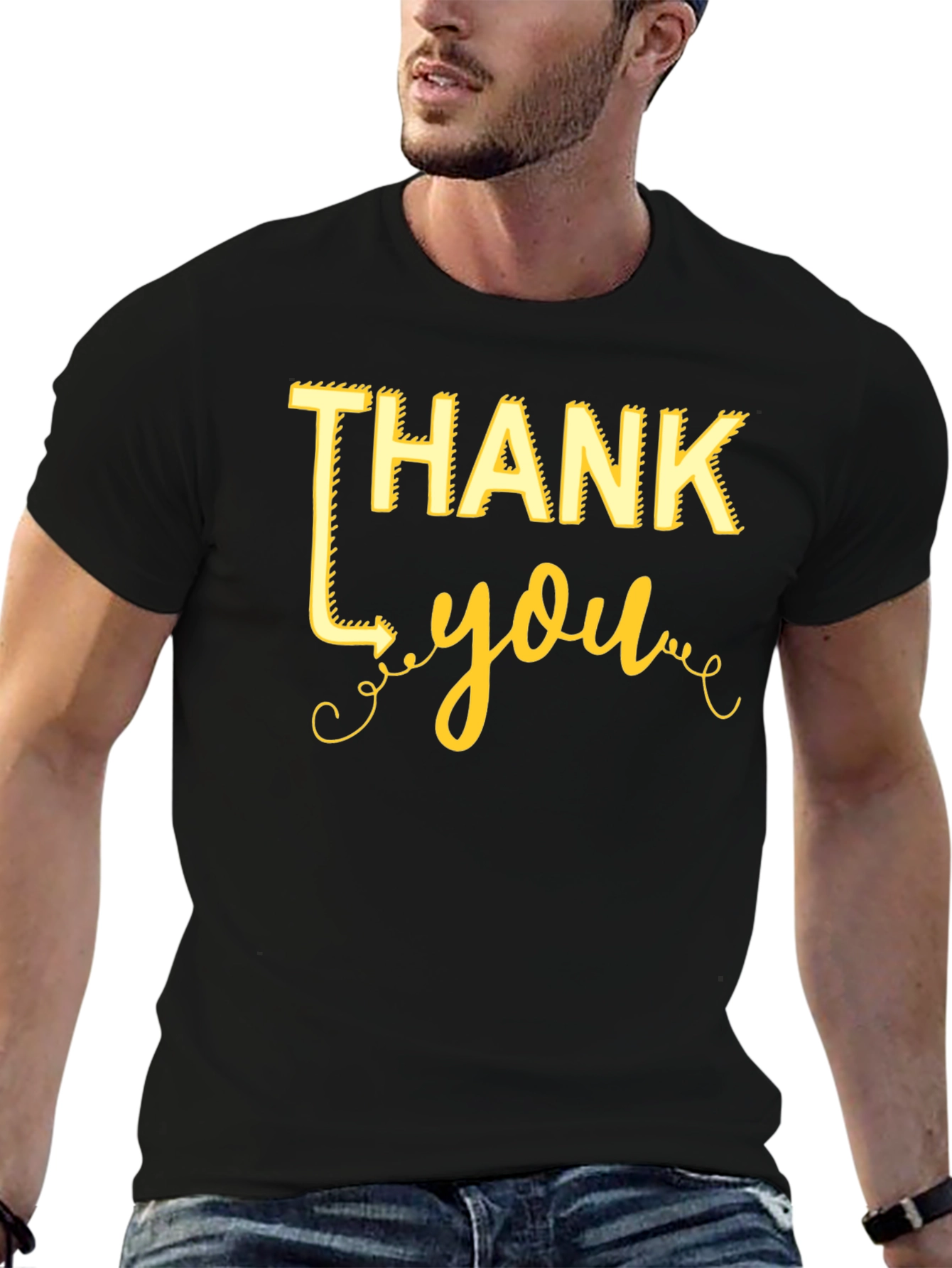 Thank You Graphic Tee - Black