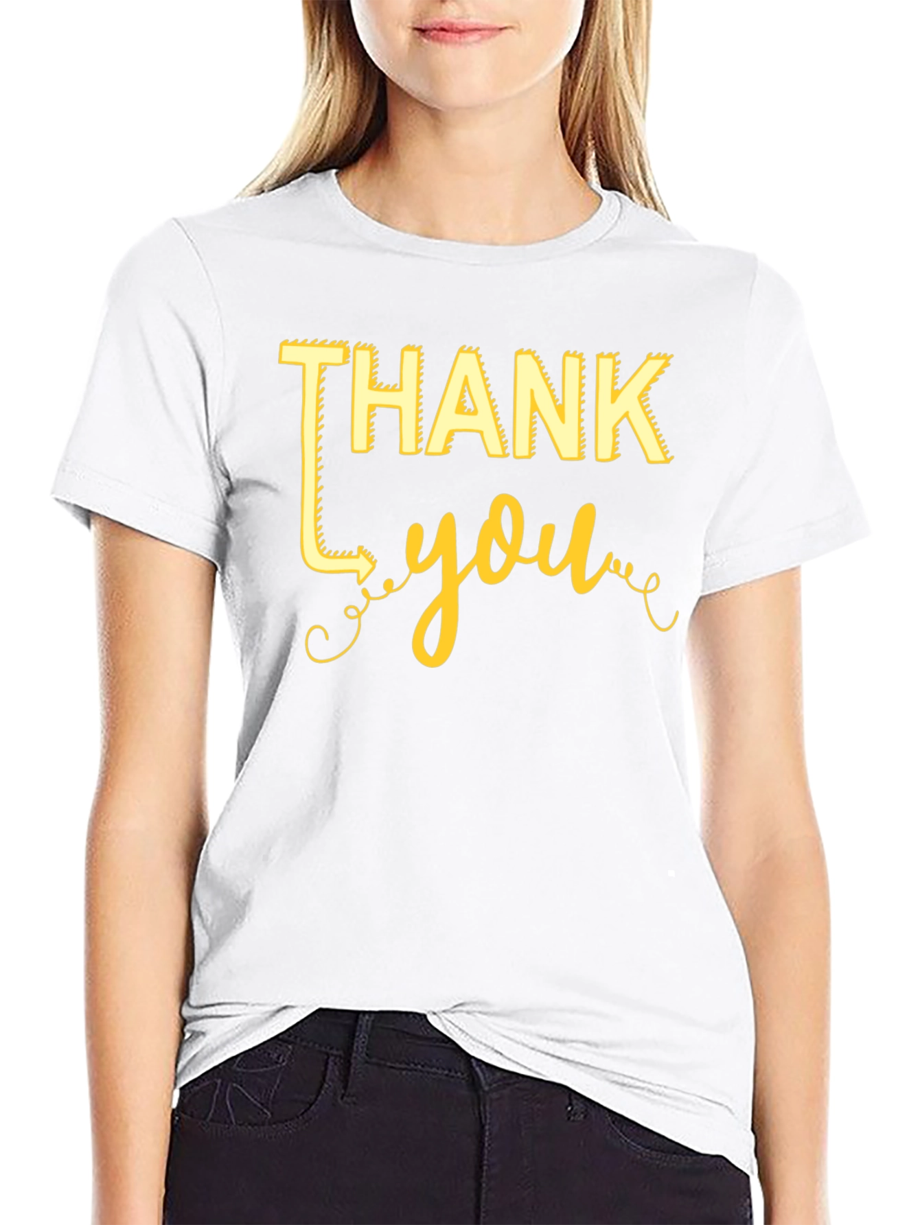 Thank You Graphic Tee - Black