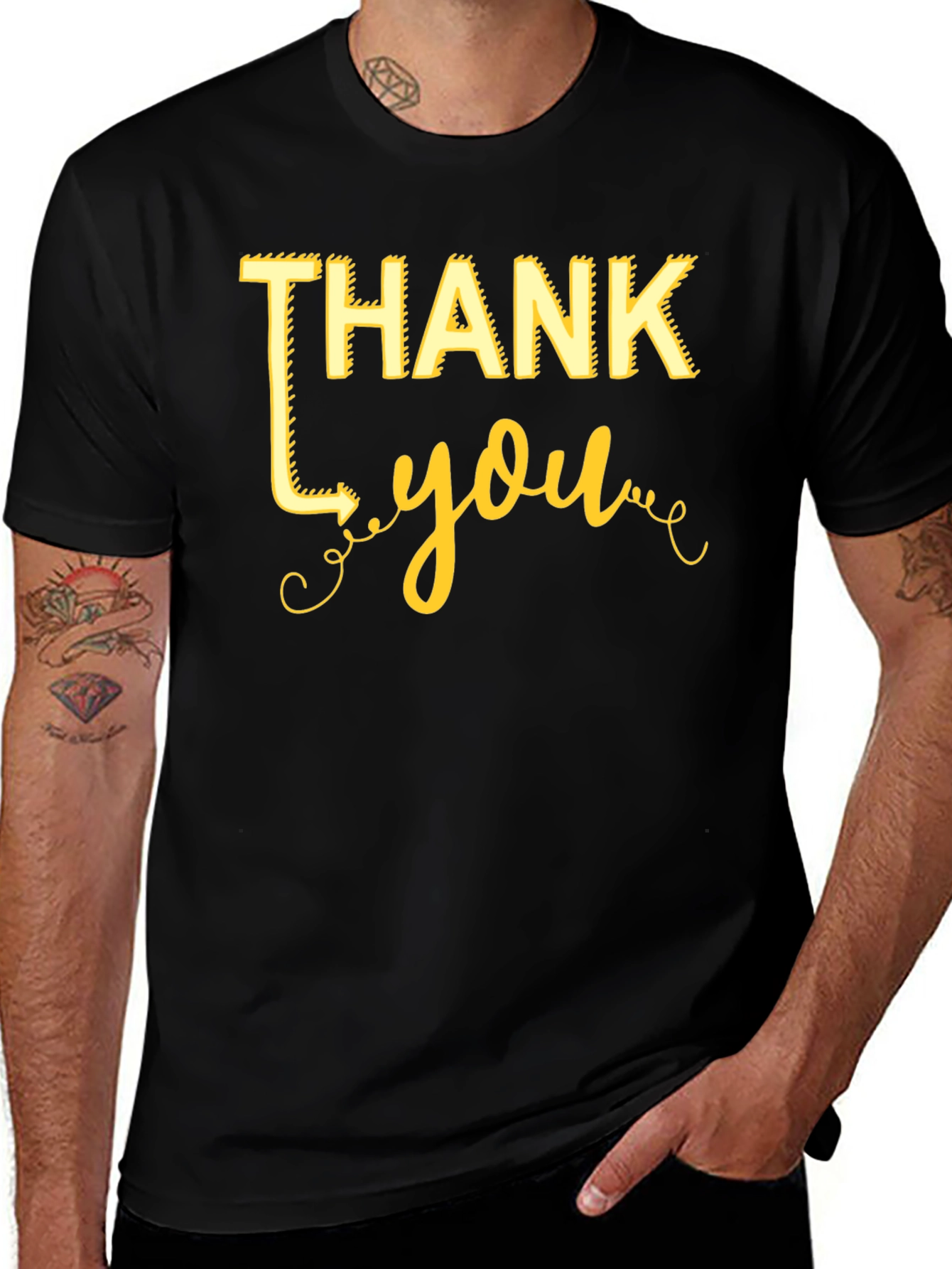 Thank You Graphic Tee - Black