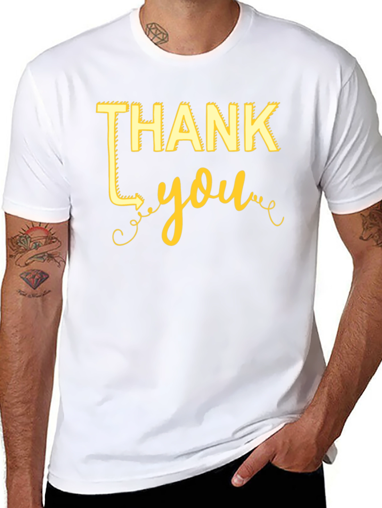 Thank You Graphic Tee - Black