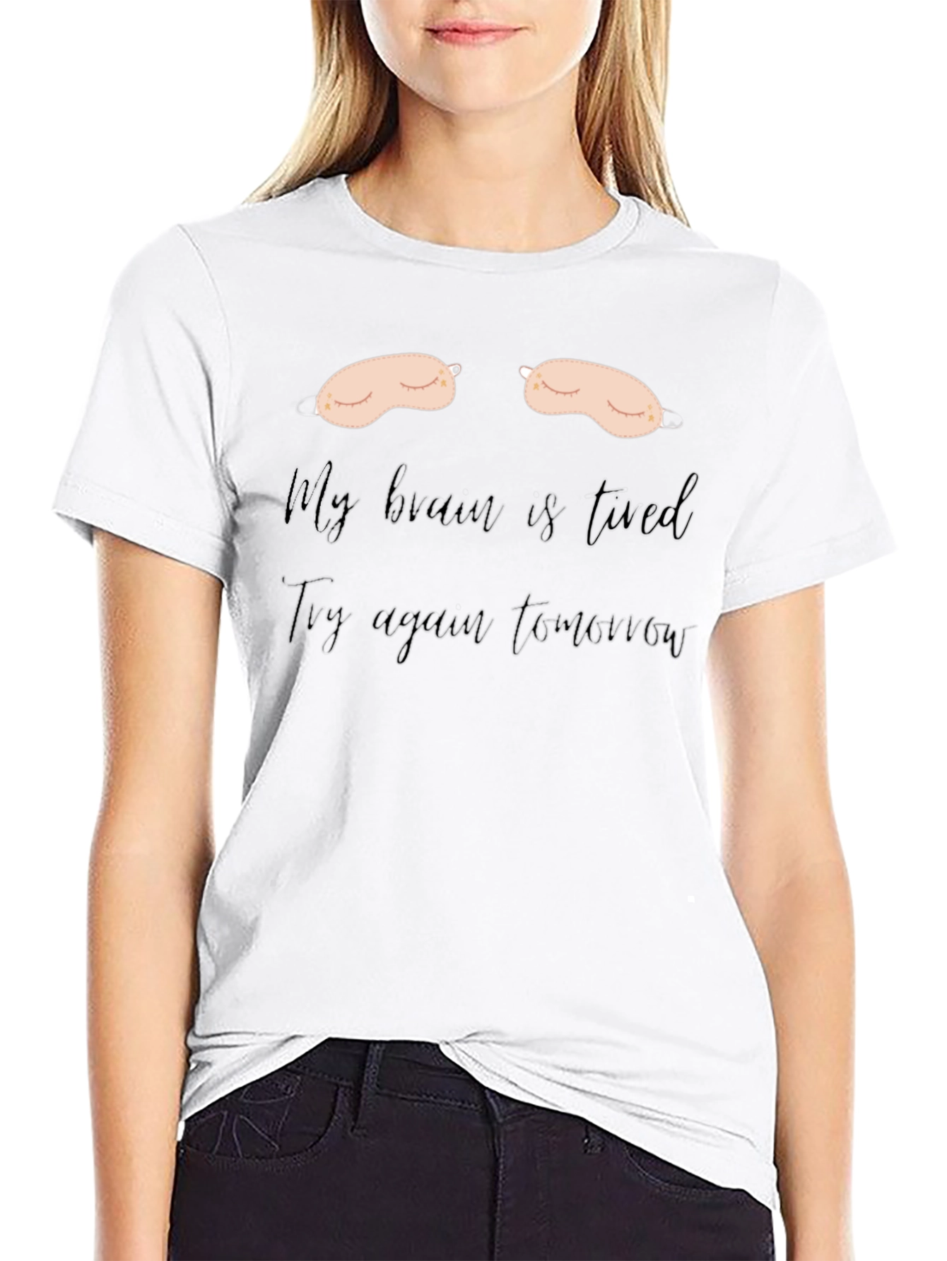 Funny Tired Brain Graphic T-Shirt