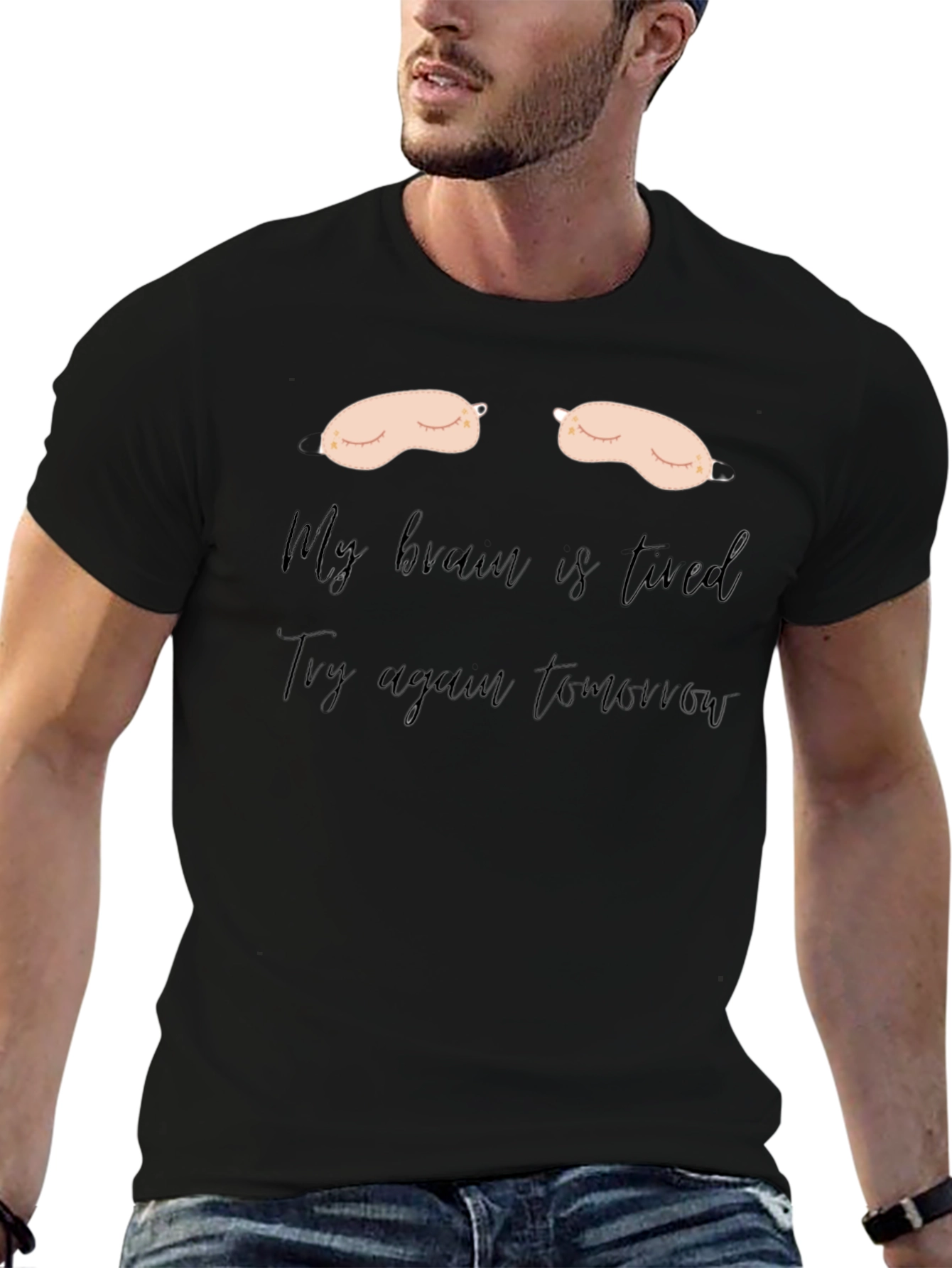 Funny Tired Brain Graphic T-Shirt
