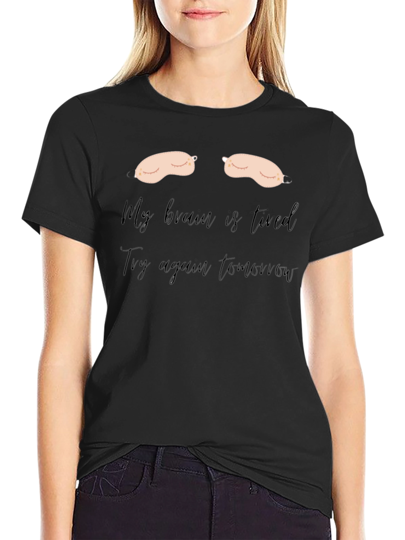 Funny Tired Brain Graphic T-Shirt