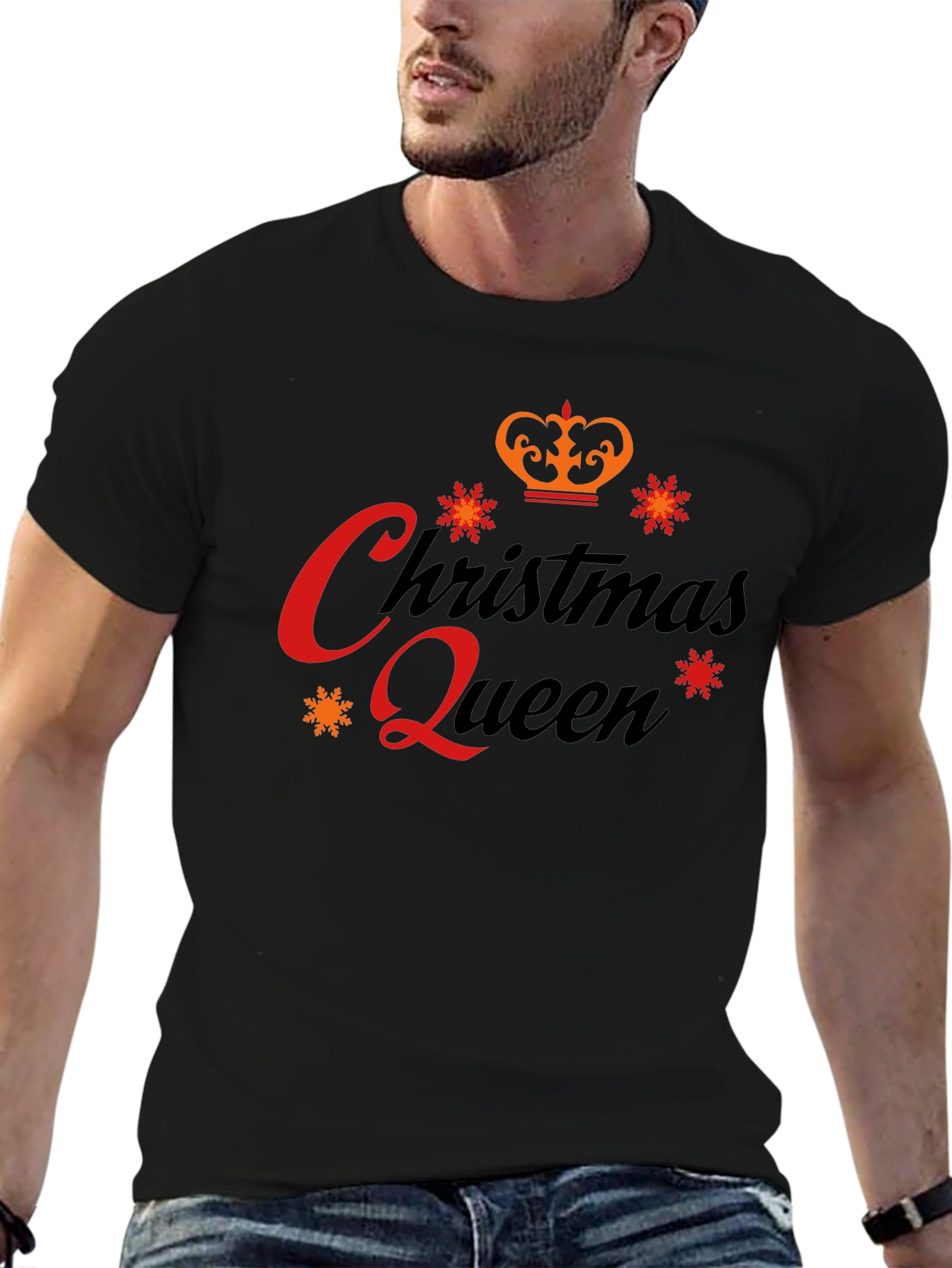 Christmas Queen Black Graphic Tee