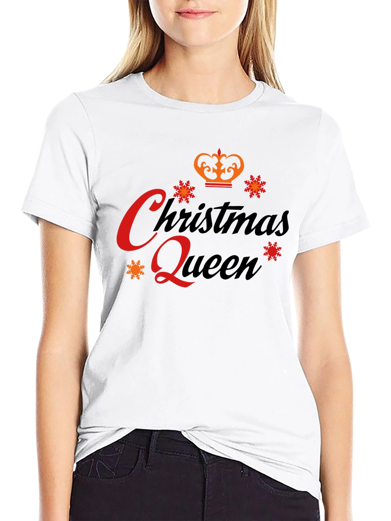 Christmas Queen Black Graphic Tee