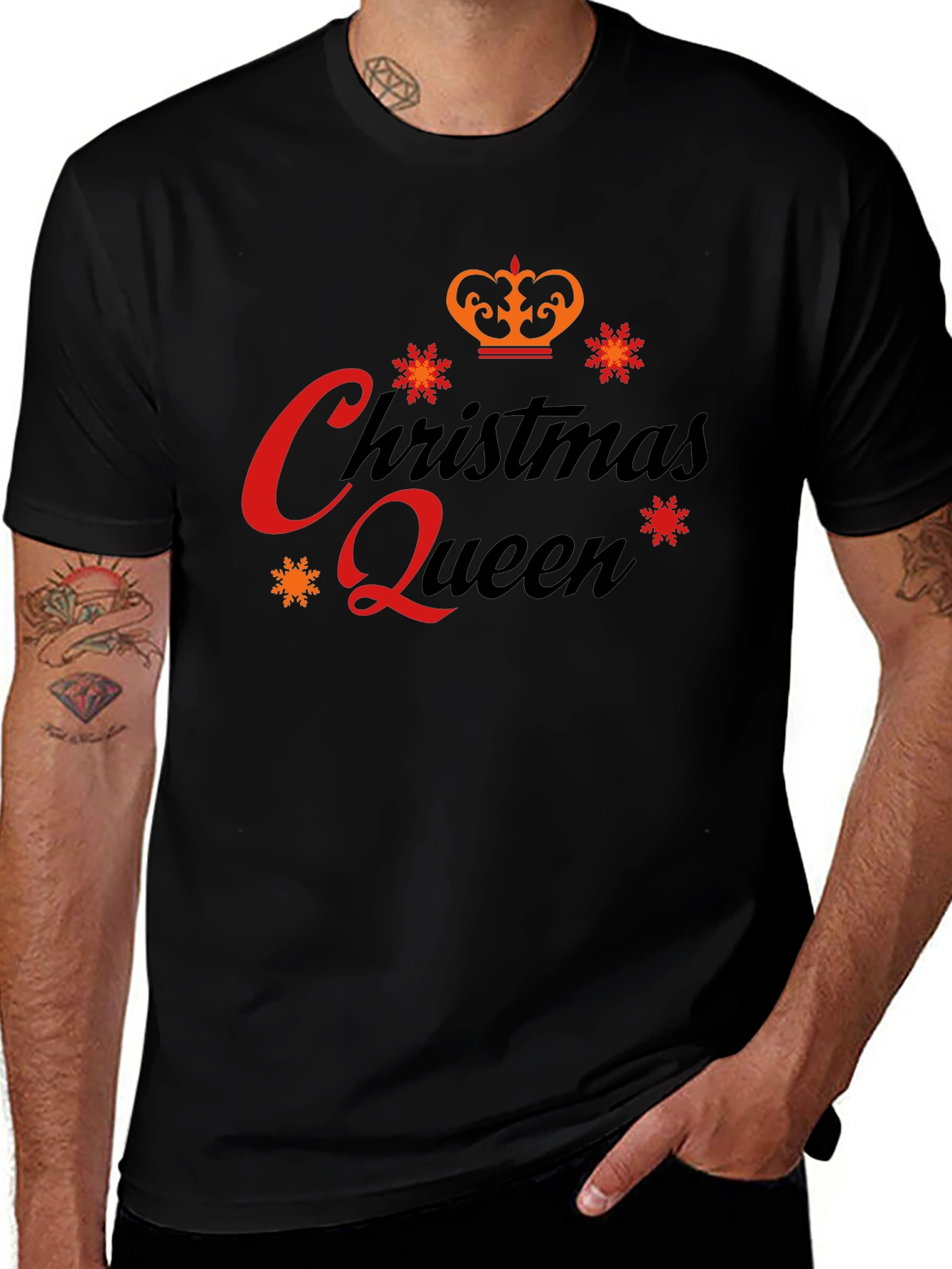 Christmas Queen Black Graphic Tee